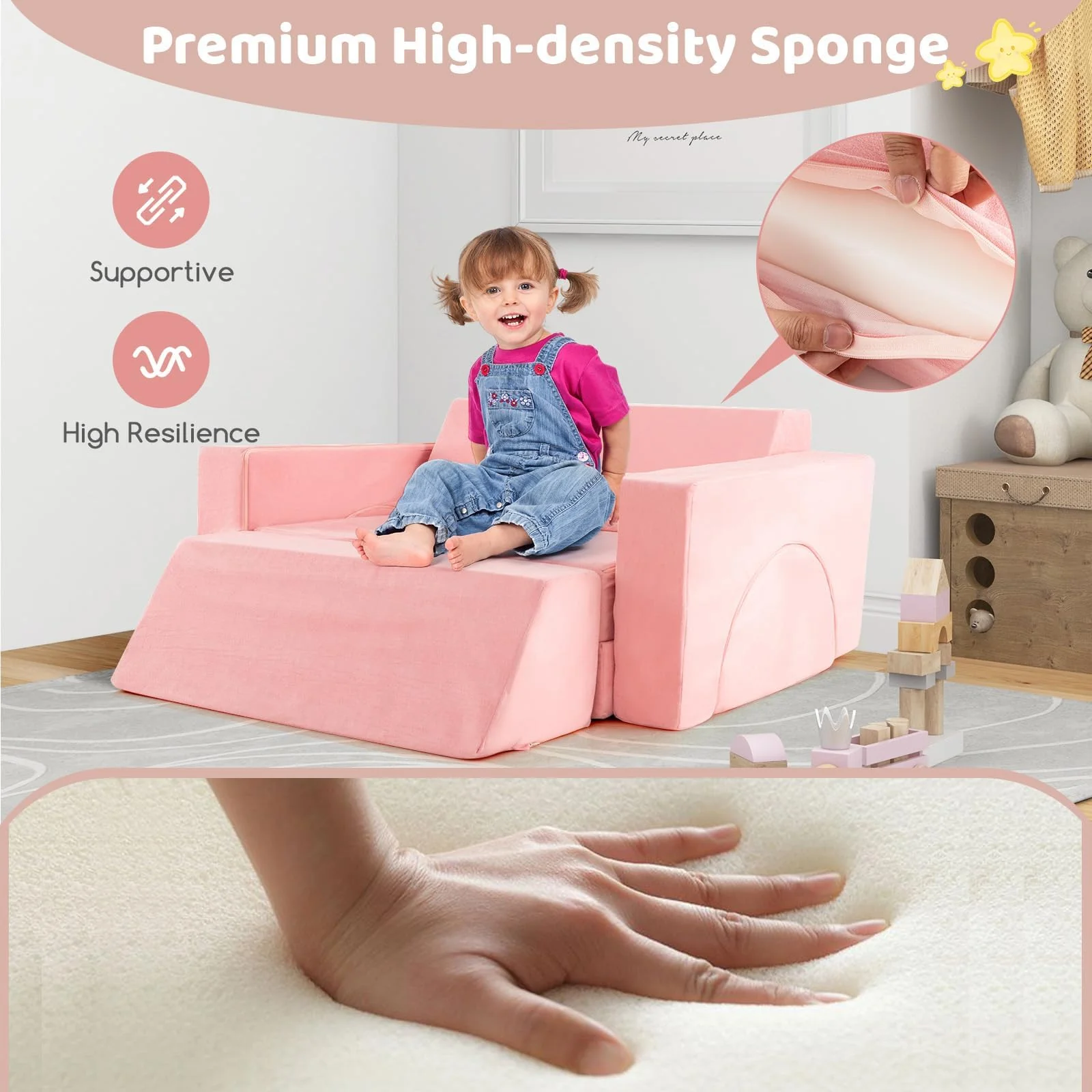 HONEY JOY 8 PCS Kids Play Sofa - Image 4