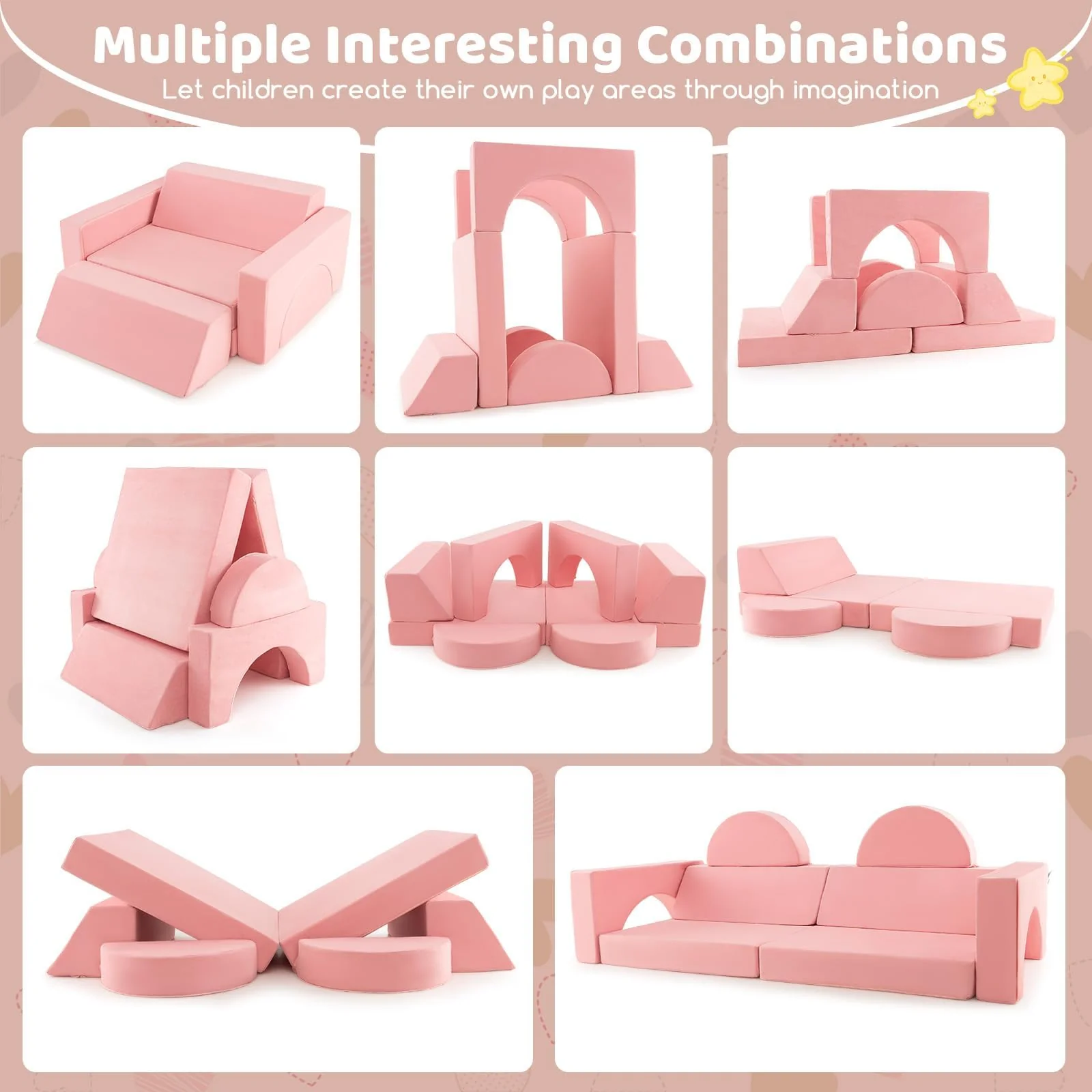 HONEY JOY 8 PCS Kids Play Sofa - Image 8