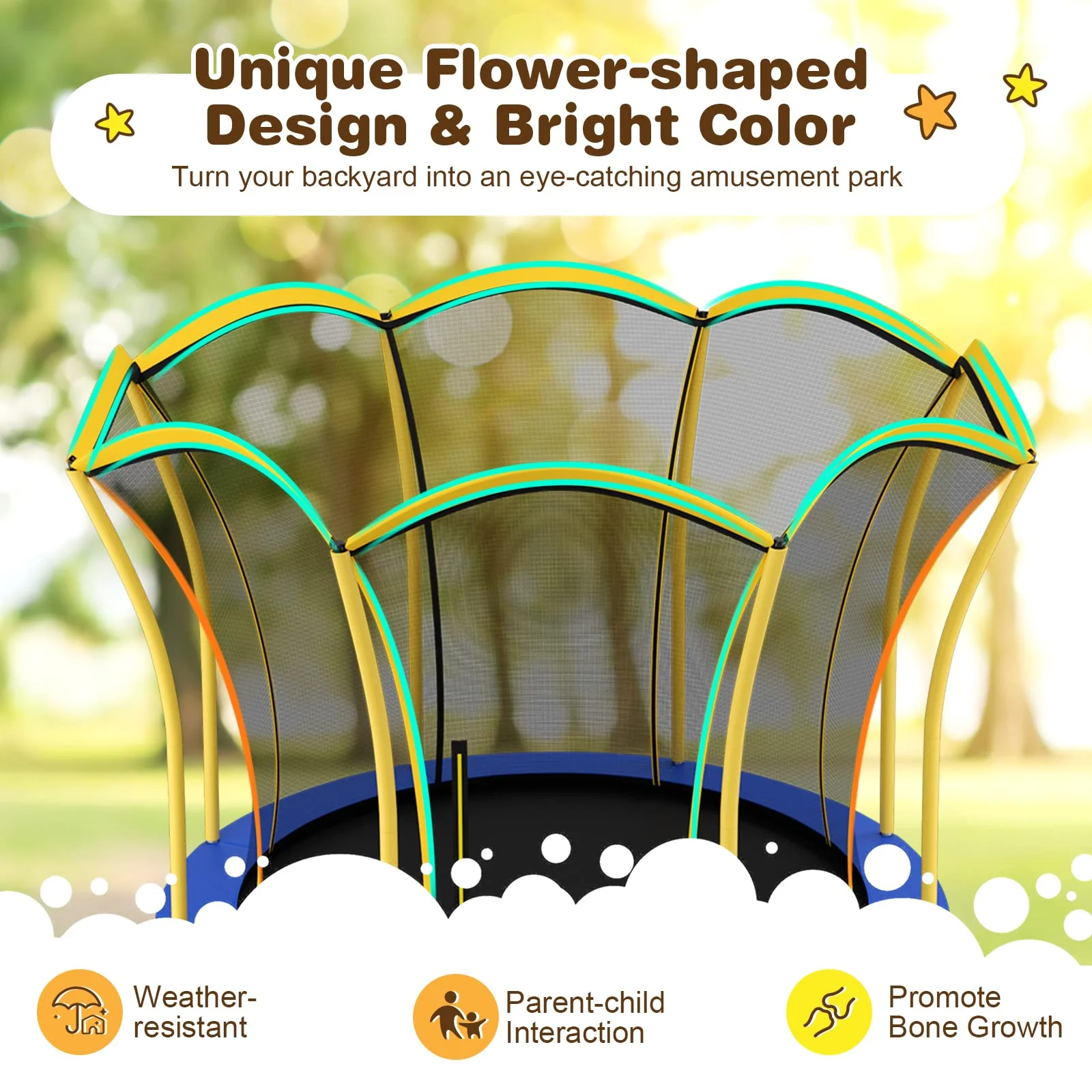 HONEY JOY 8FT Kids Trampoline, Galvanized Steel Frame, Weight Capacity 193KG - Image 9