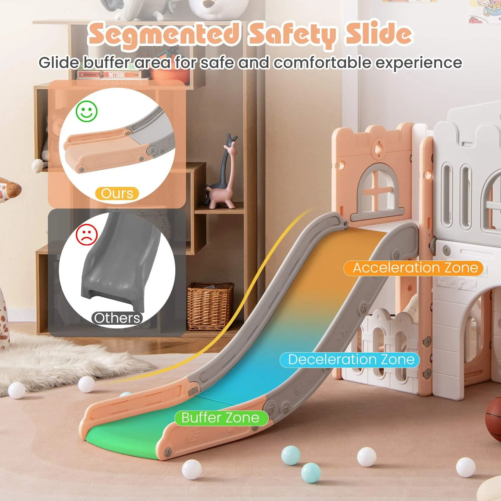 HONEY JOY All in 1 L-Shaped Slide for Toddlers Age 1-3 - Image 4