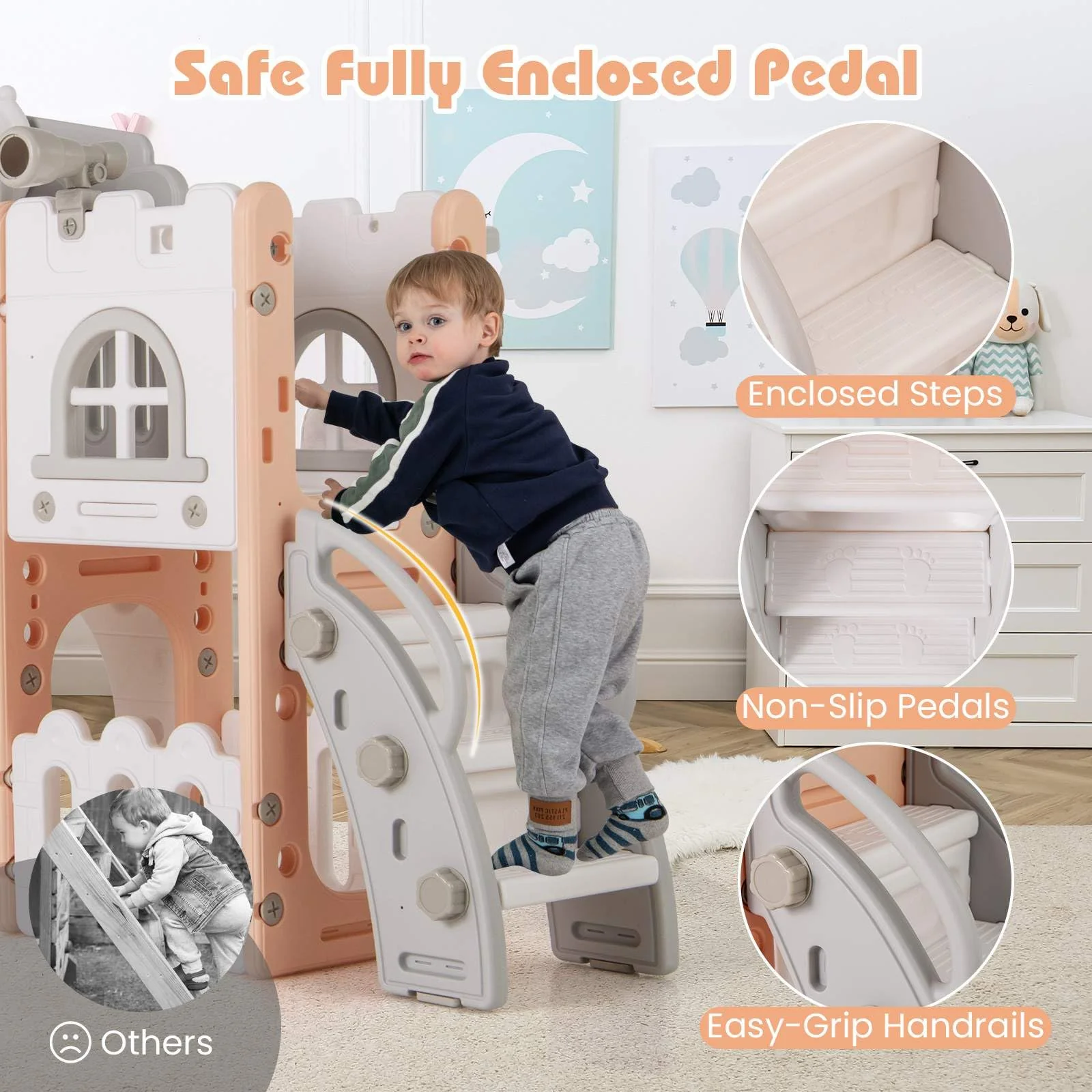 HONEY JOY All in 1 L-Shaped Slide for Toddlers Age 1-3 - Image 6
