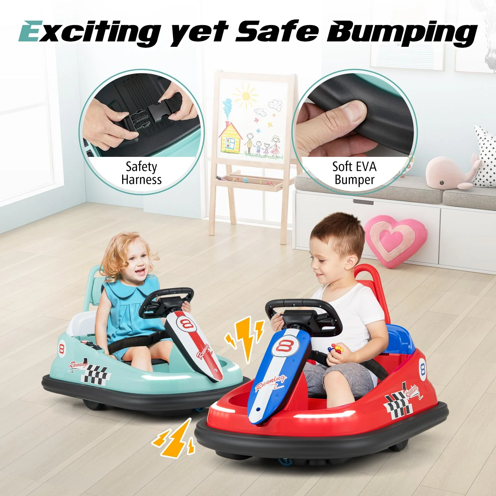HONEY JOY Electric Kids Ride-on Bumper Car - Image 3