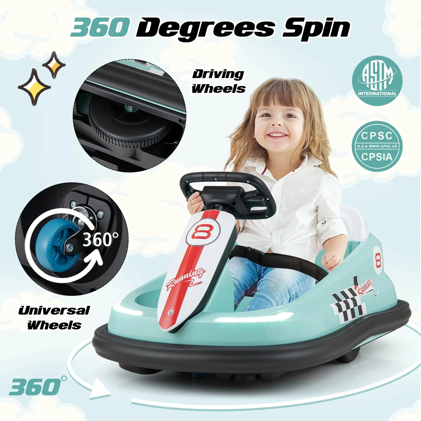 HONEY JOY Electric Kids Ride-on Bumper Car - Image 5