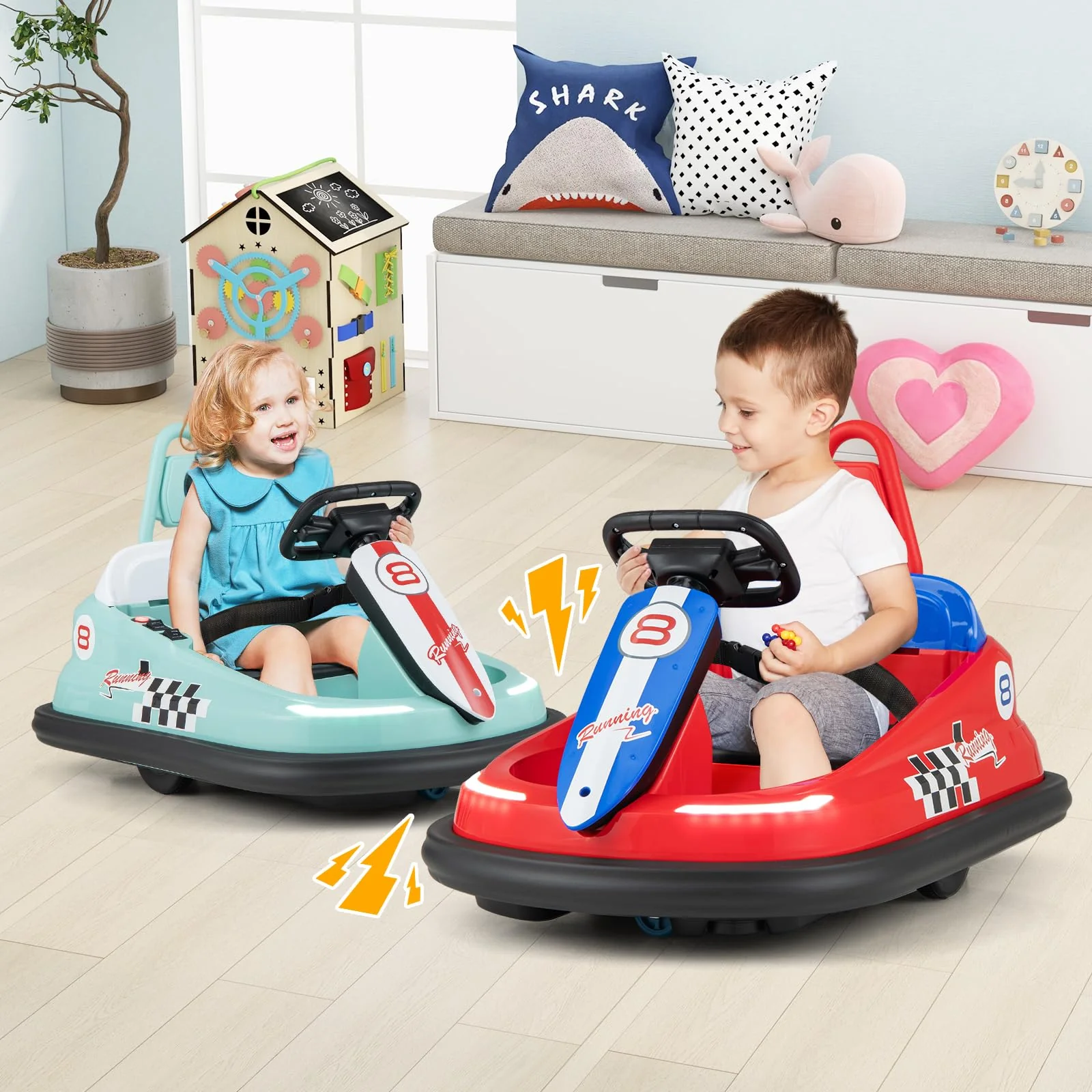 HONEY JOY Electric Kids Ride-on Bumper Car - Image 9