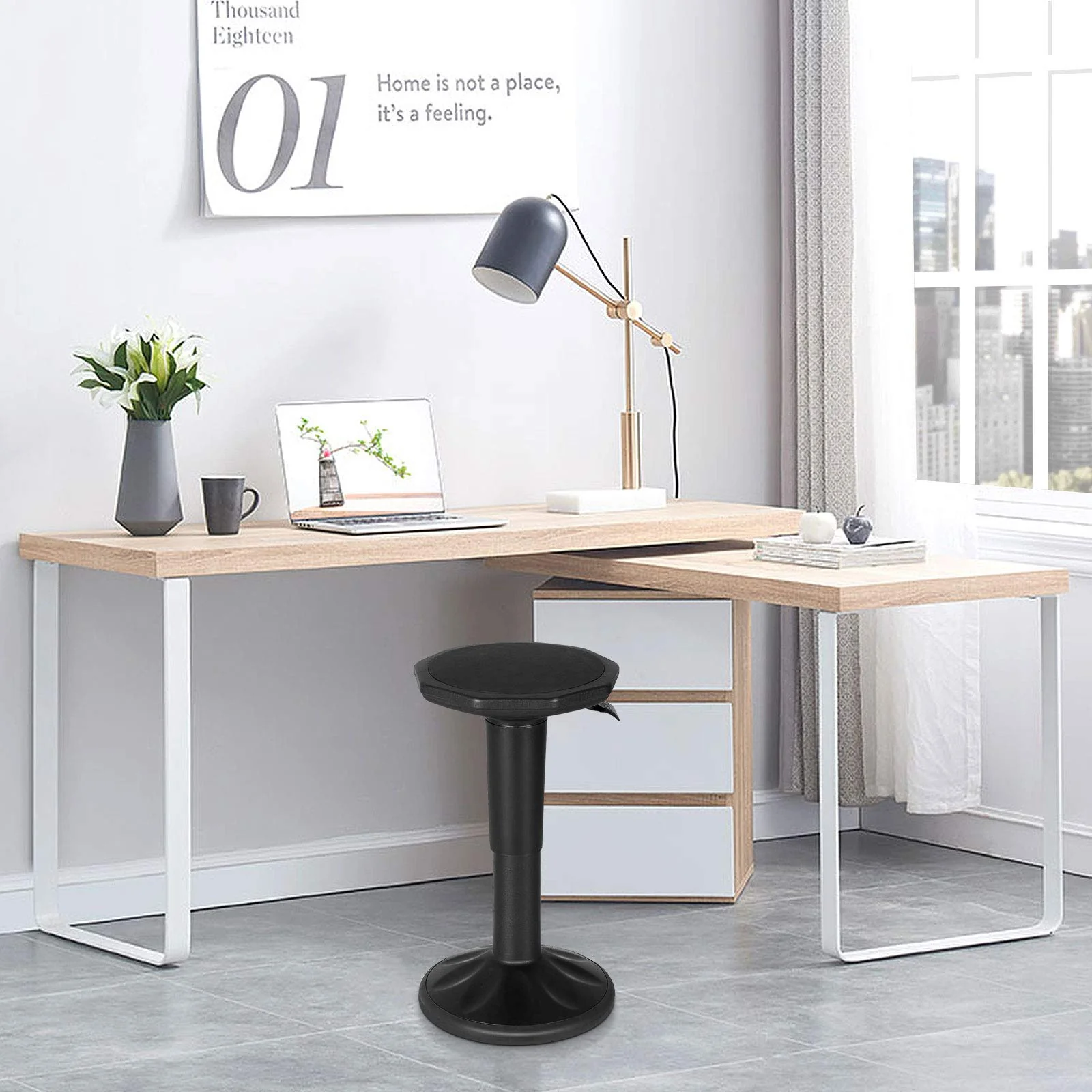 HONEY JOY Ergonomic Wobble Chair with Adjustable Height, Active Learning Stool Sitting Balance Chair for Office/Bar/Home - Image 6