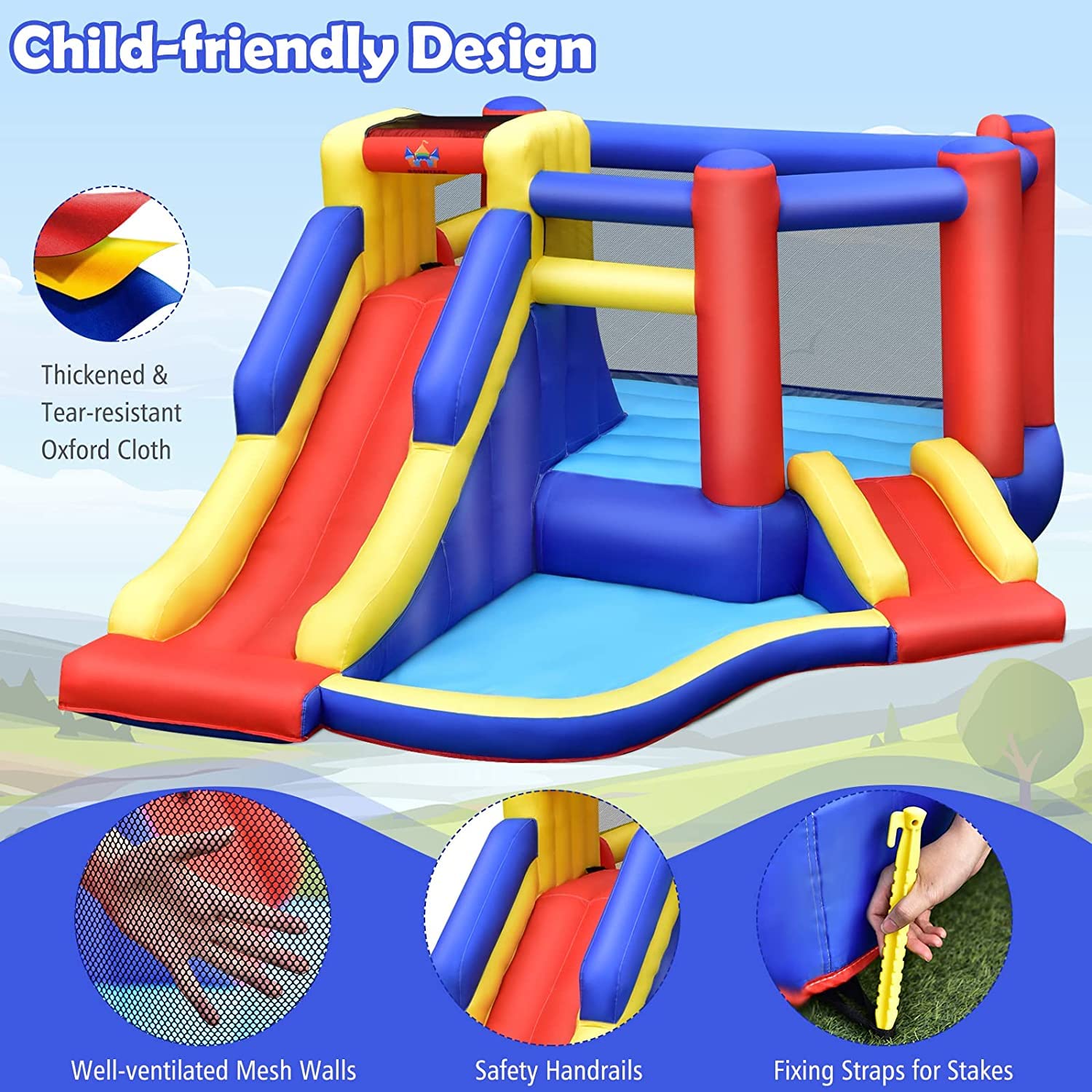 HONEY JOY Inflatable Bounce House with Large Jumping Area - Image 8