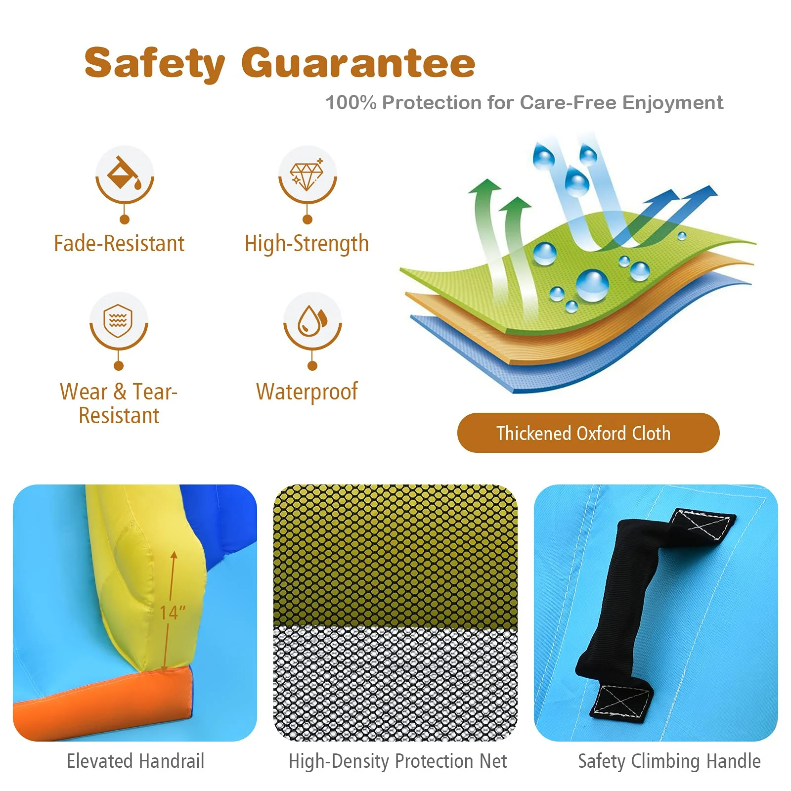 HONEY JOY Inflatable Water Jumping House with Water Sprayers & Blower - Image 6