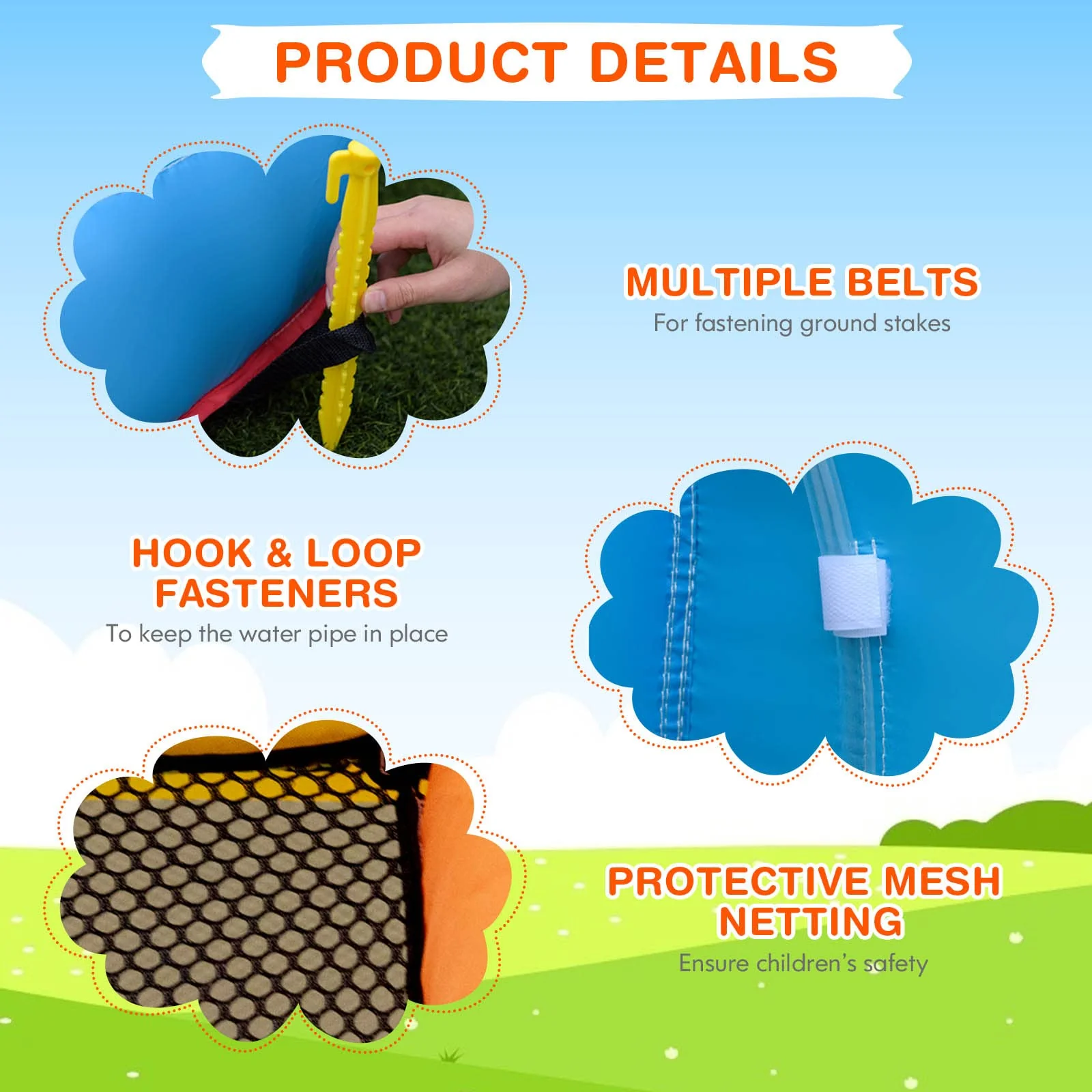 HONEY JOY Inflatable Water Slide Bouncer, Children Wet & Dry Bounce House with Climbing Wall (with 450W Blower) - Image 4