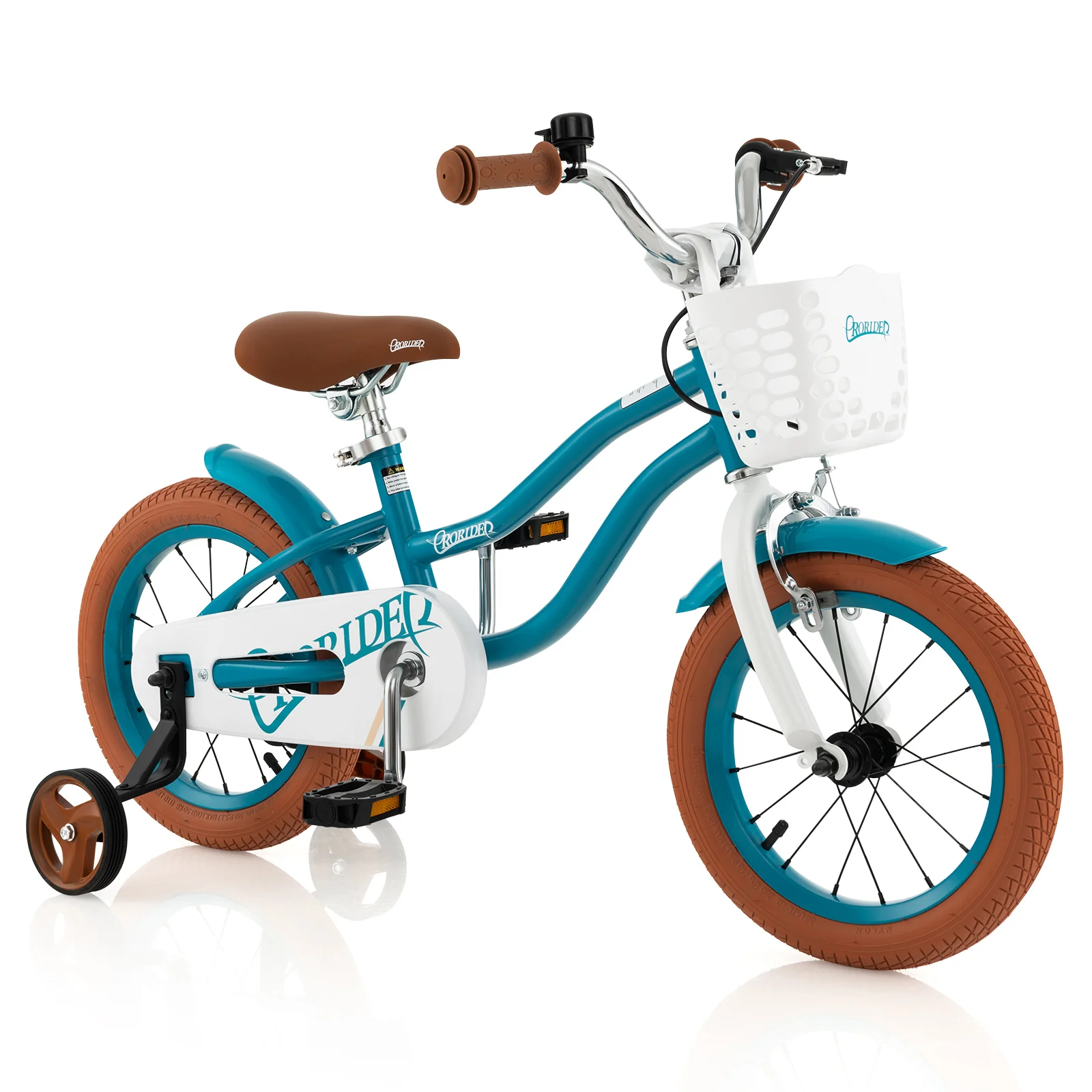 HONEY JOY Kids Bike, 14 Inch Boys Girls Bike for 3-8 Years w/Training Wheels, Adjustable Handlebar & Seat - Image 10