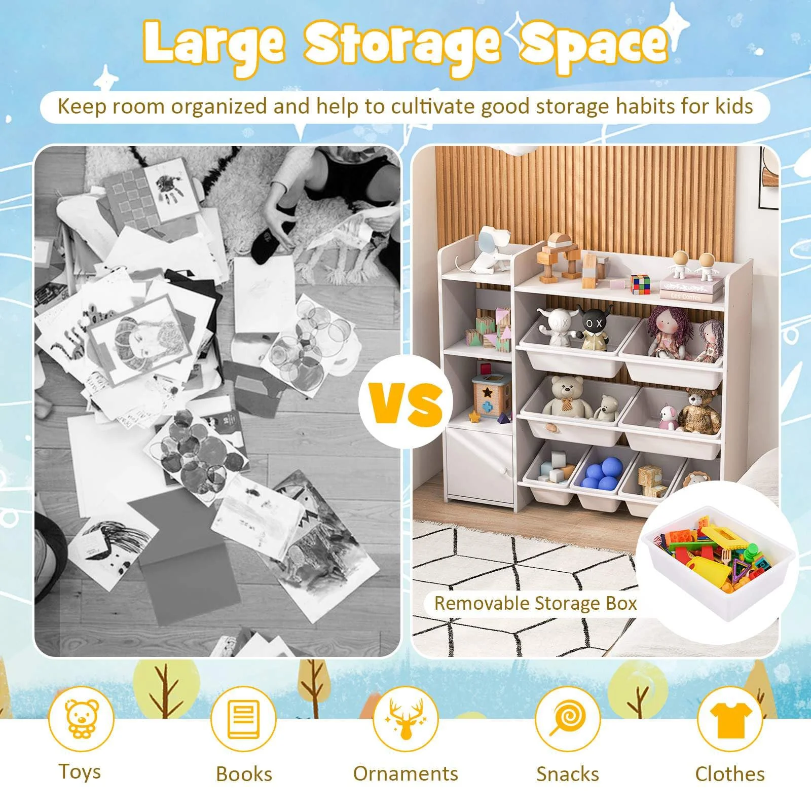 HONEY JOY Kids Bookshelf, Toy Storage Organiser - Image 5
