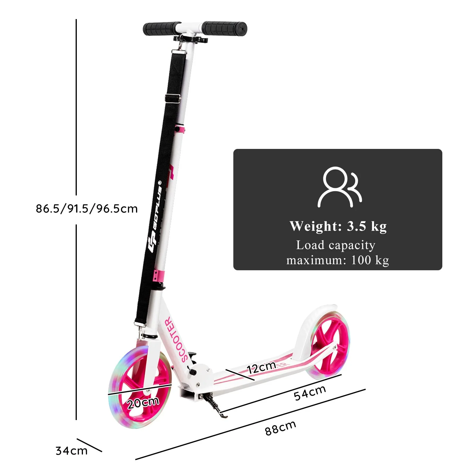 HONEY JOY Kids Folding Kick Scooter, Scooter for Children Teens w/2 Flash Wheels - Image 6