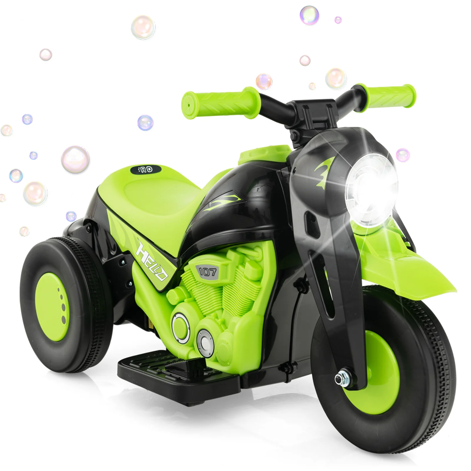 HONEY JOY Kids Motorcycle 6V Battery Powered Ride on Motorbike with Bubble Maker - Image 10