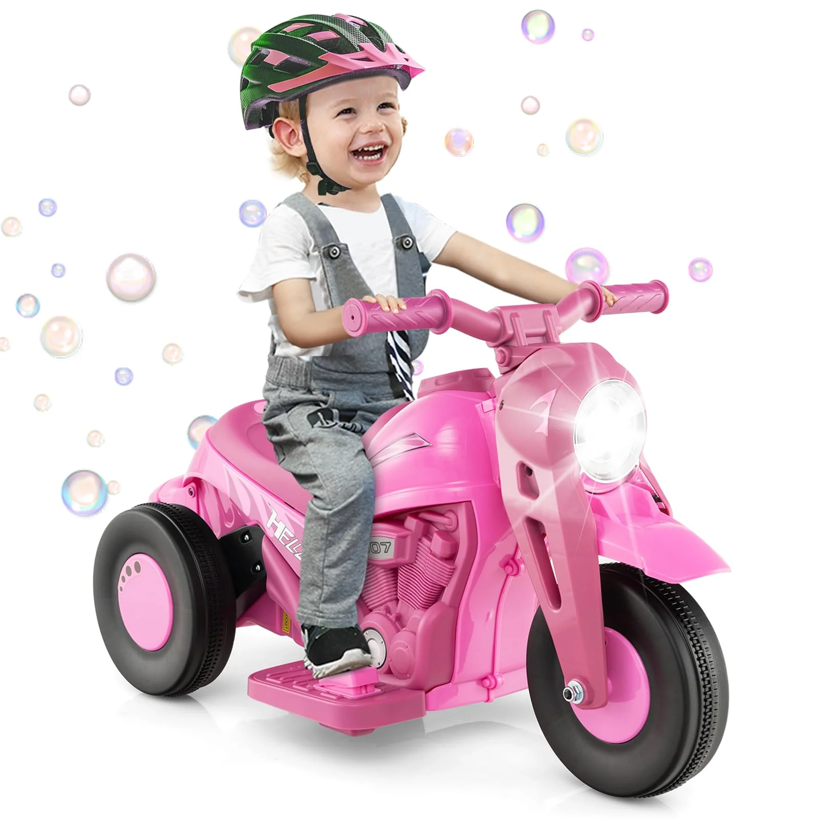 HONEY JOY Kids Motorcycle 6V Battery Powered Ride on Motorbike with Bubble Maker - Image 11