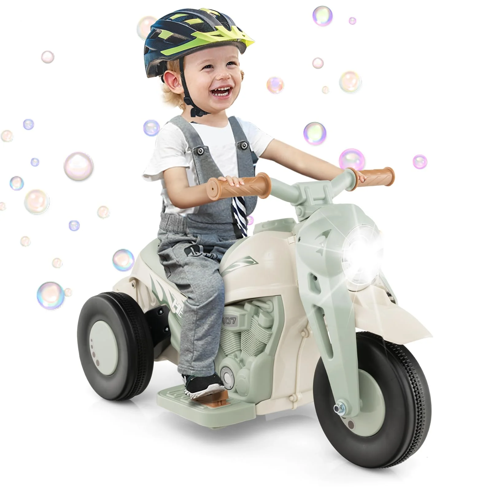 HONEY JOY Kids Motorcycle 6V Battery Powered Ride on Motorbike with Bubble Maker - Image 12