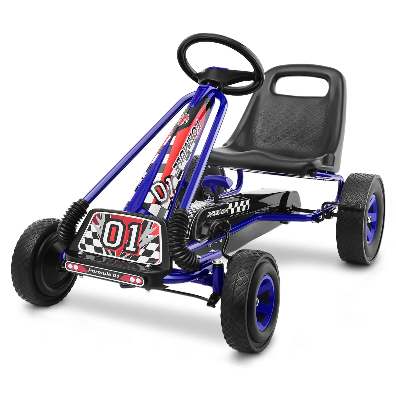 HONEY JOY Kids Pedal Go Kart, 4 Wheel Pedal Powered Ride On Toys - Image 9