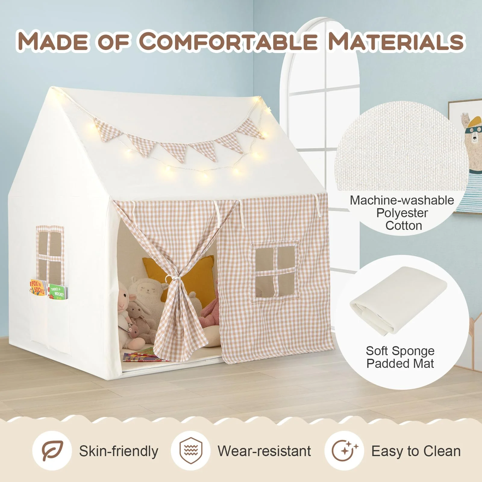 HONEY JOY Kids Play Tent, Large Playhouse - Image 6