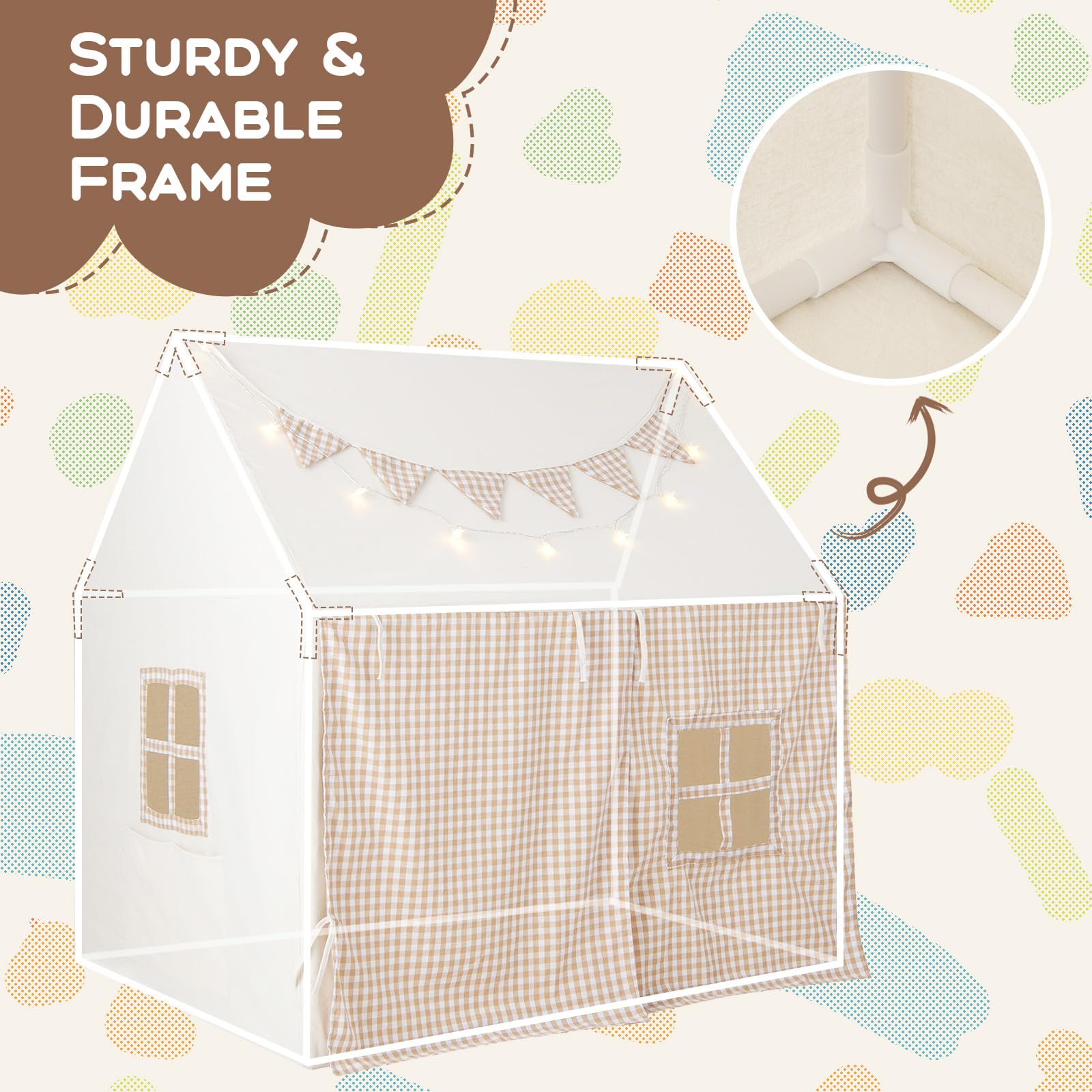 HONEY JOY Kids Play Tent, Large Playhouse - Image 8