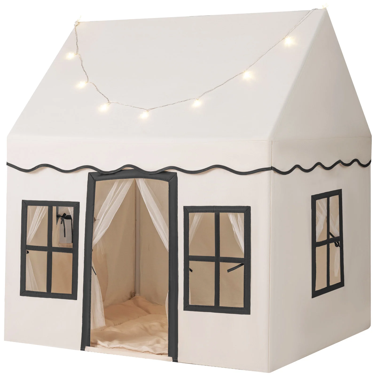 HONEY JOY Kids Play Tent, Toddler Large Playhouse w/Star String Lights - Image 13