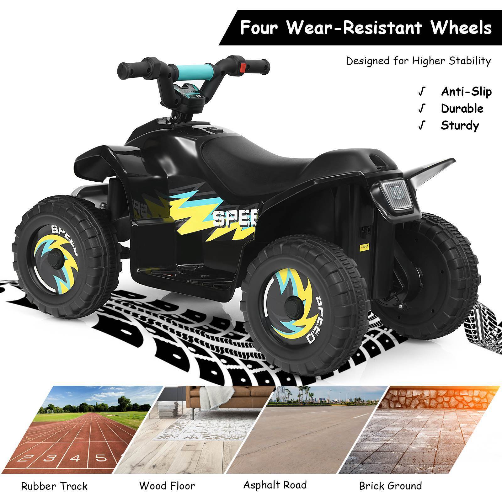 HONEY JOY Kids Ride on ATV Toy Quad Car Motorized Vehicle Electric Car 3-8 Years - Image 2