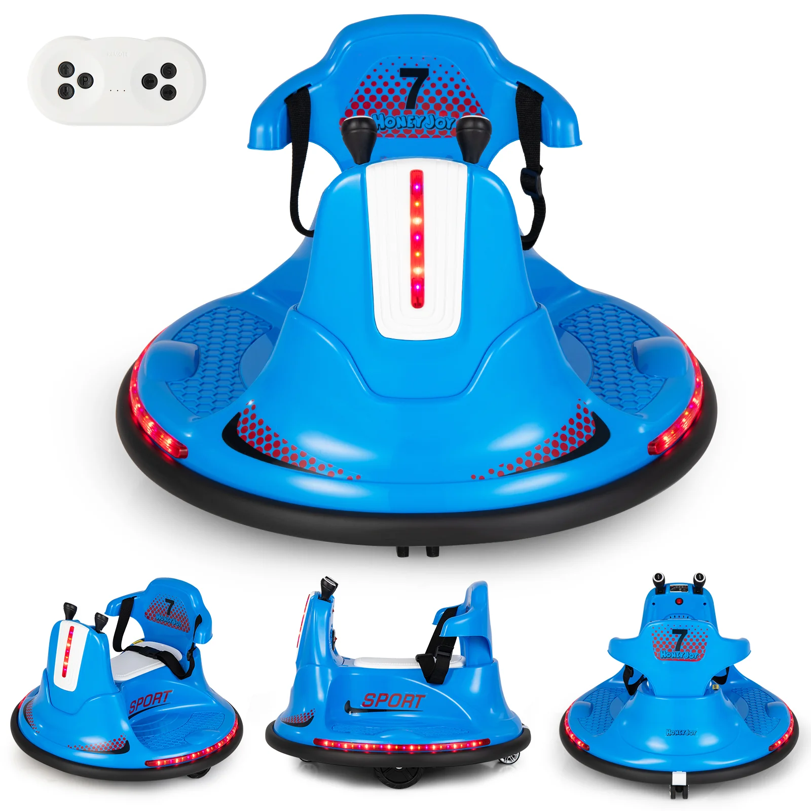 HONEY JOY Kids Ride On Bumper Car, 6V Battery Powered Electric Car - Image 12
