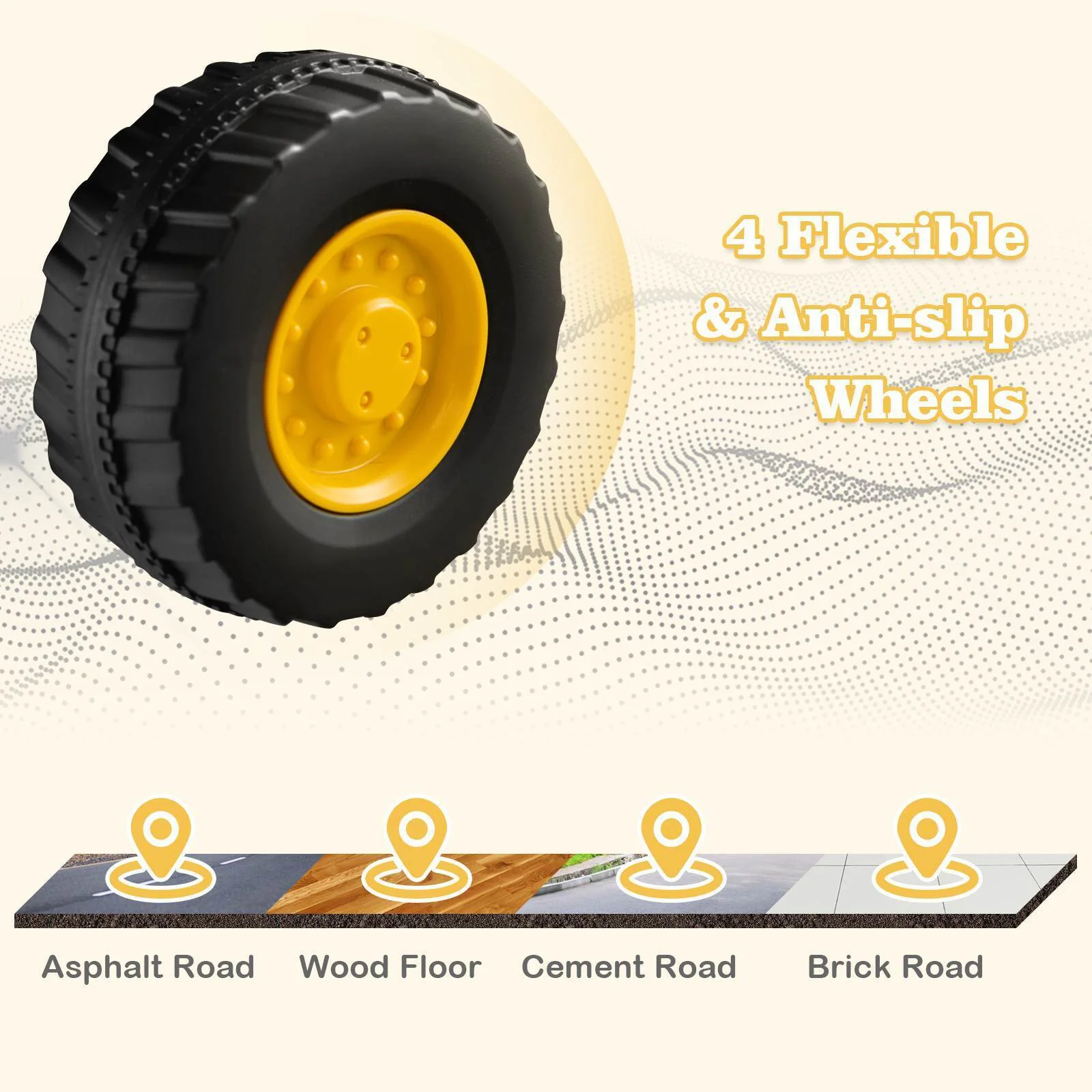HONEY JOY Kids Ride-on Excavator Construction Bulldozer Truck Sliding Toy Car - Image 3