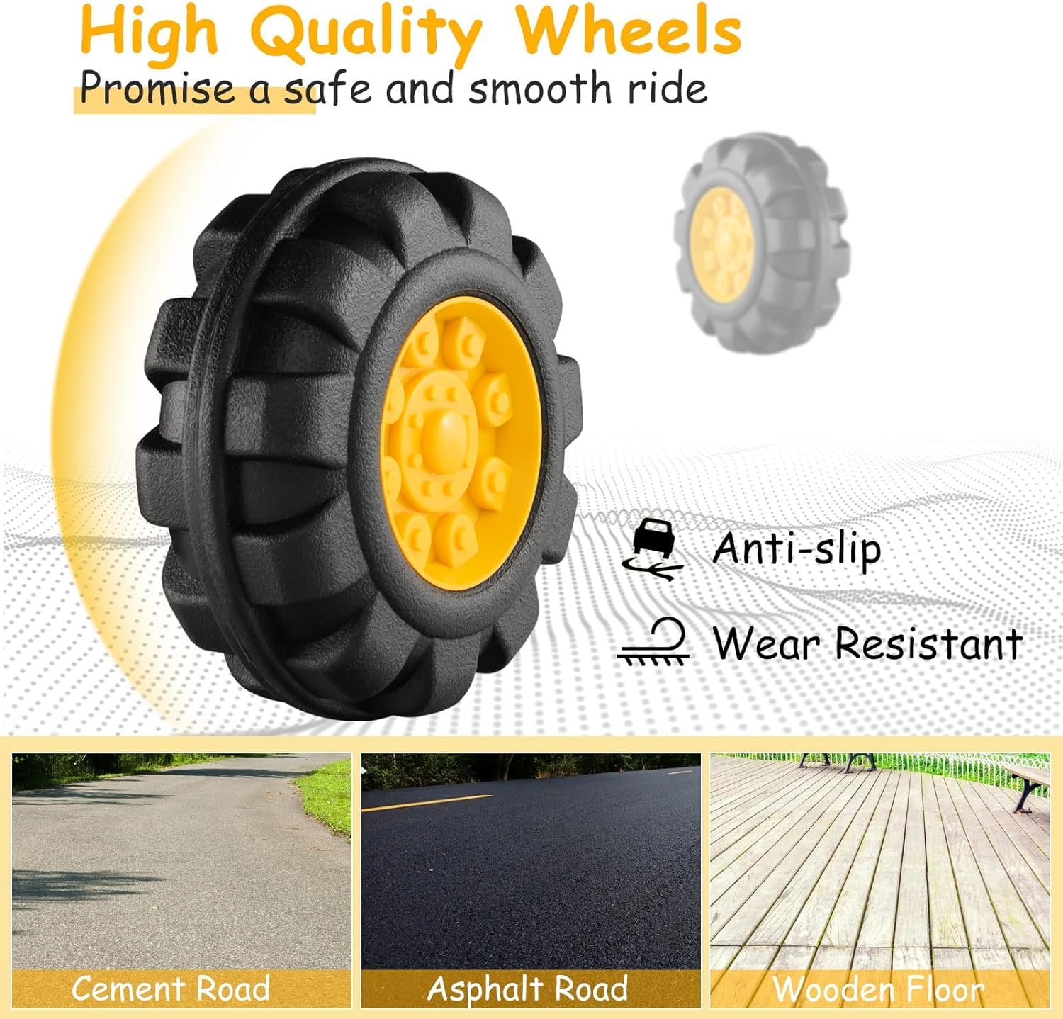 HONEY JOY Kids Ride on Excavator, Construction Digger Pulling Cart with Helmet, 3 Toy Stones - Image 5