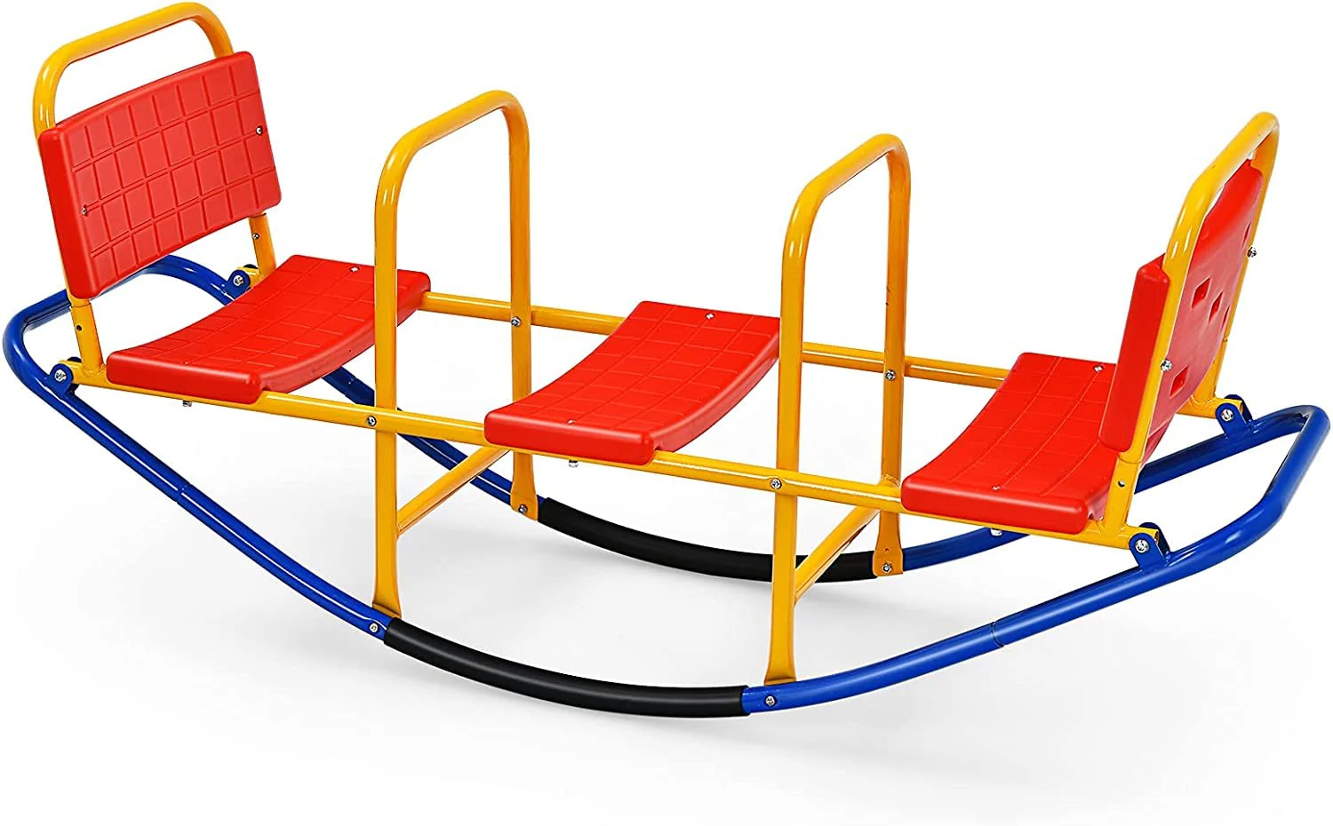 HONEY JOY Kids Seesaw Teeter Totter, Metal Rocking Seesaw Heavy Duty Indoor Outdoor Playground Equipment for Toddlers - Image 9