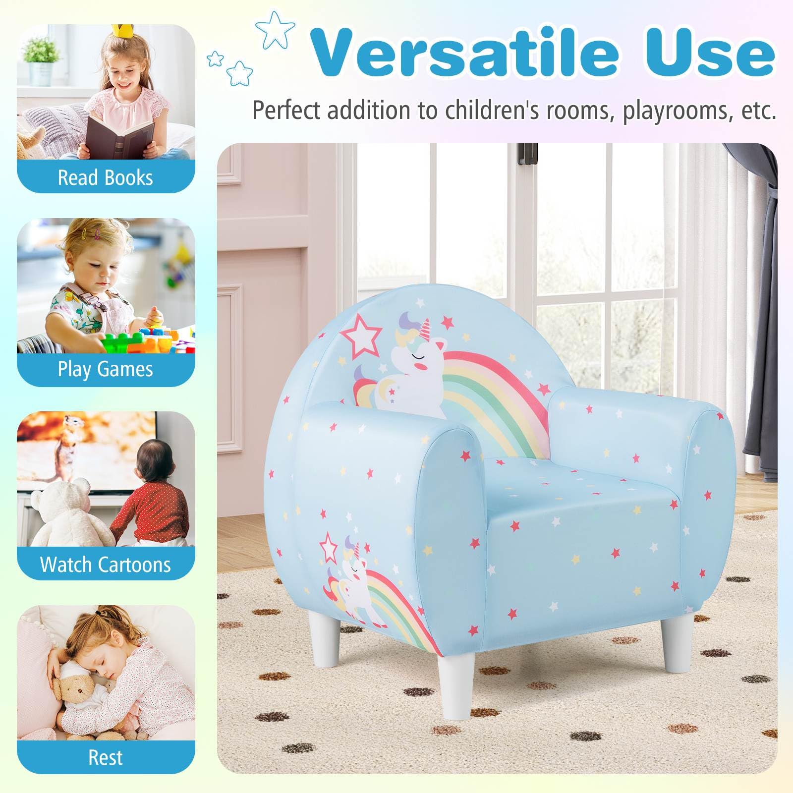 HONEY JOY Kids Sofa, Toddler Upholstered Armchair - Image 8