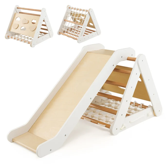 HONEY JOY Kids Triangle Climber with Ramp - Image 10