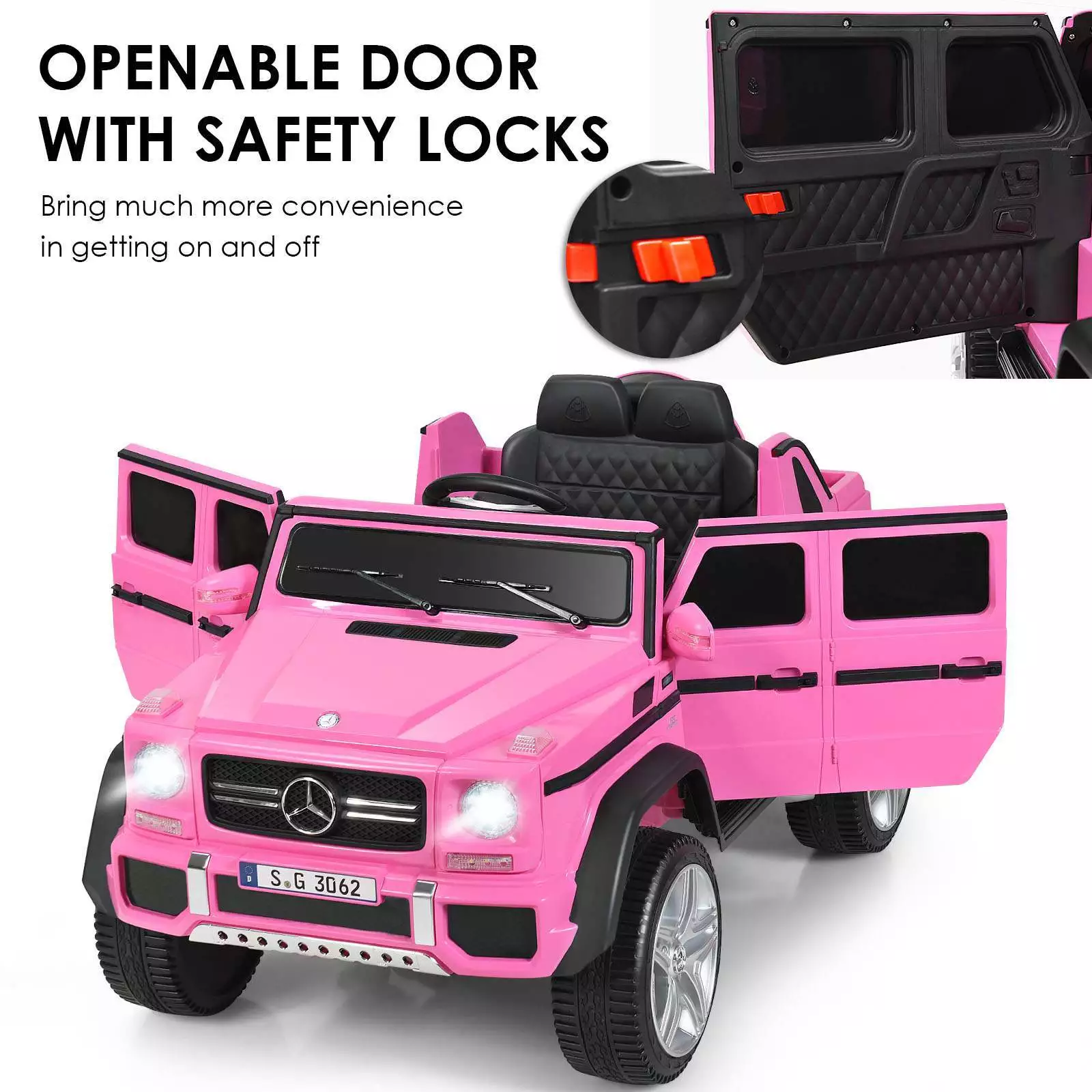 HONEY JOY Licensed Mercedes Benz Kids Ride on Car 12V Electric Vehicle Toy Car - Image 10