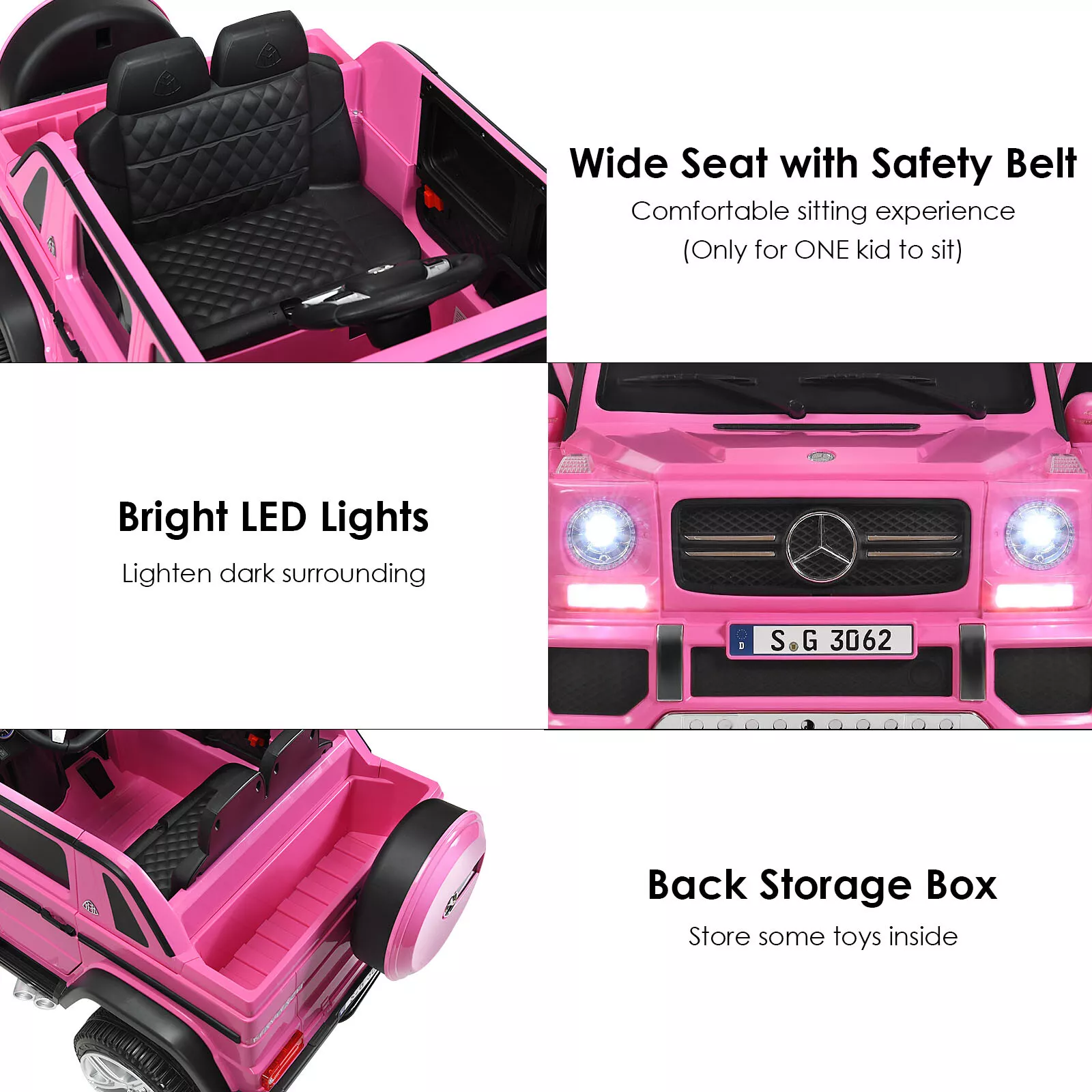 HONEY JOY Licensed Mercedes Benz Kids Ride on Car 12V Electric Vehicle Toy Car - Image 7