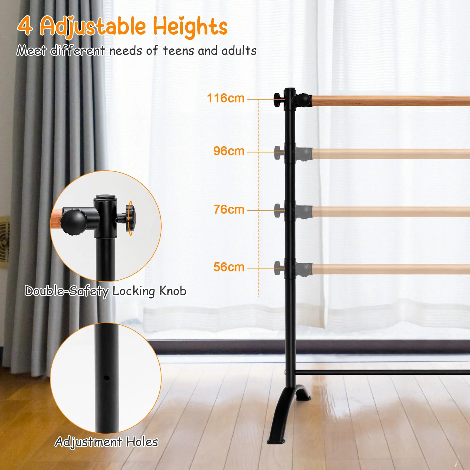 HONEY JOY Portable Ballet Barre - Image 4