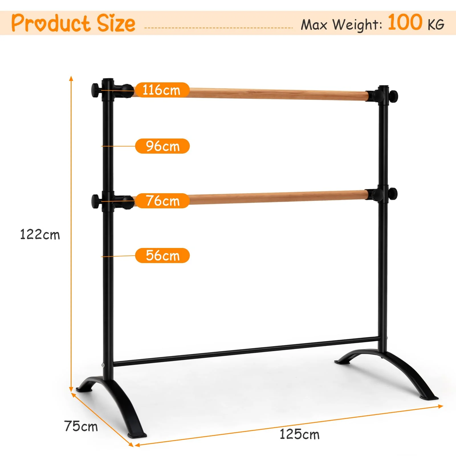 HONEY JOY Portable Ballet Barre - Image 5