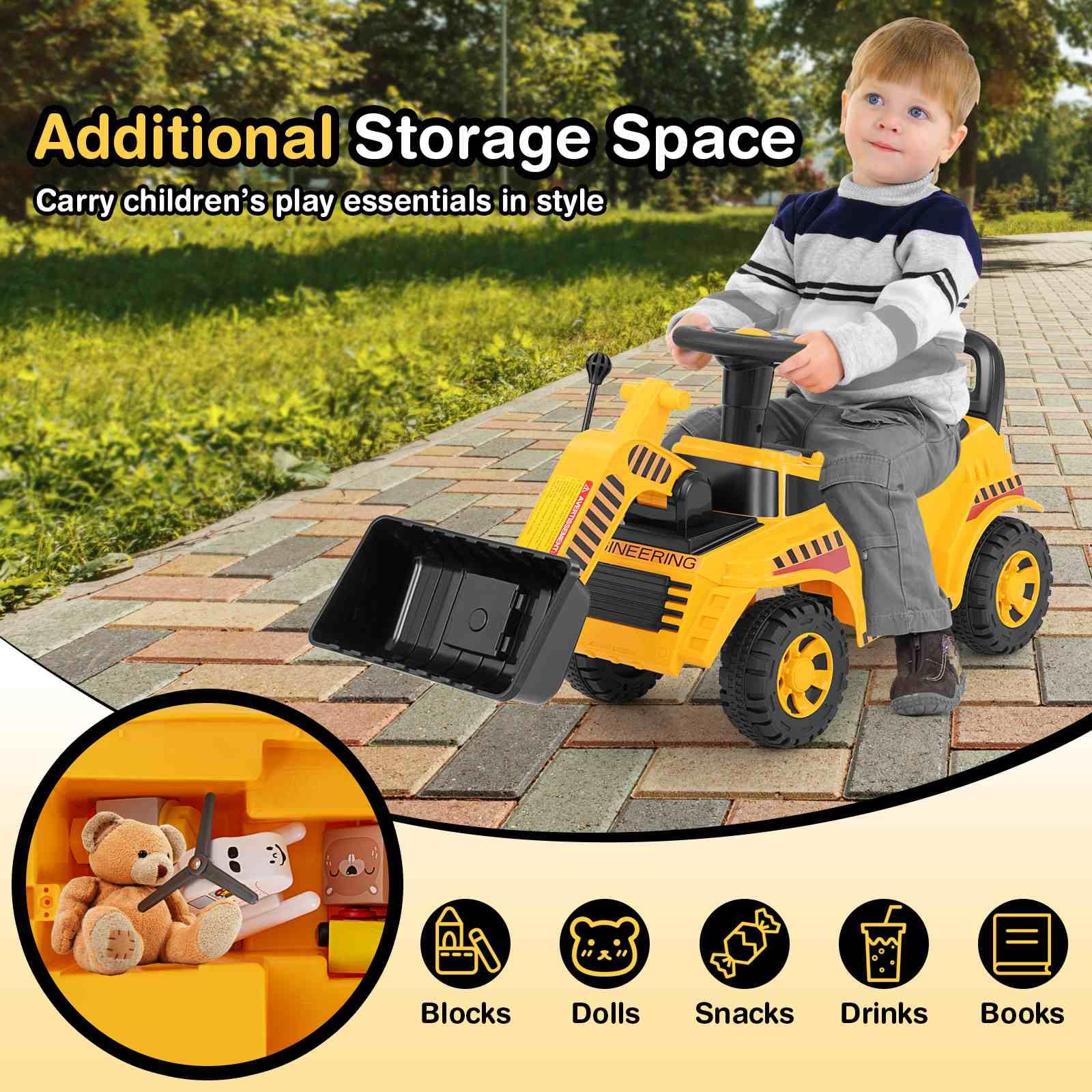 HONEY JOY Ride on Bulldozer, Foot to Floor Construction Vehicle for 19-36 Months Boys & Girls - Image 3