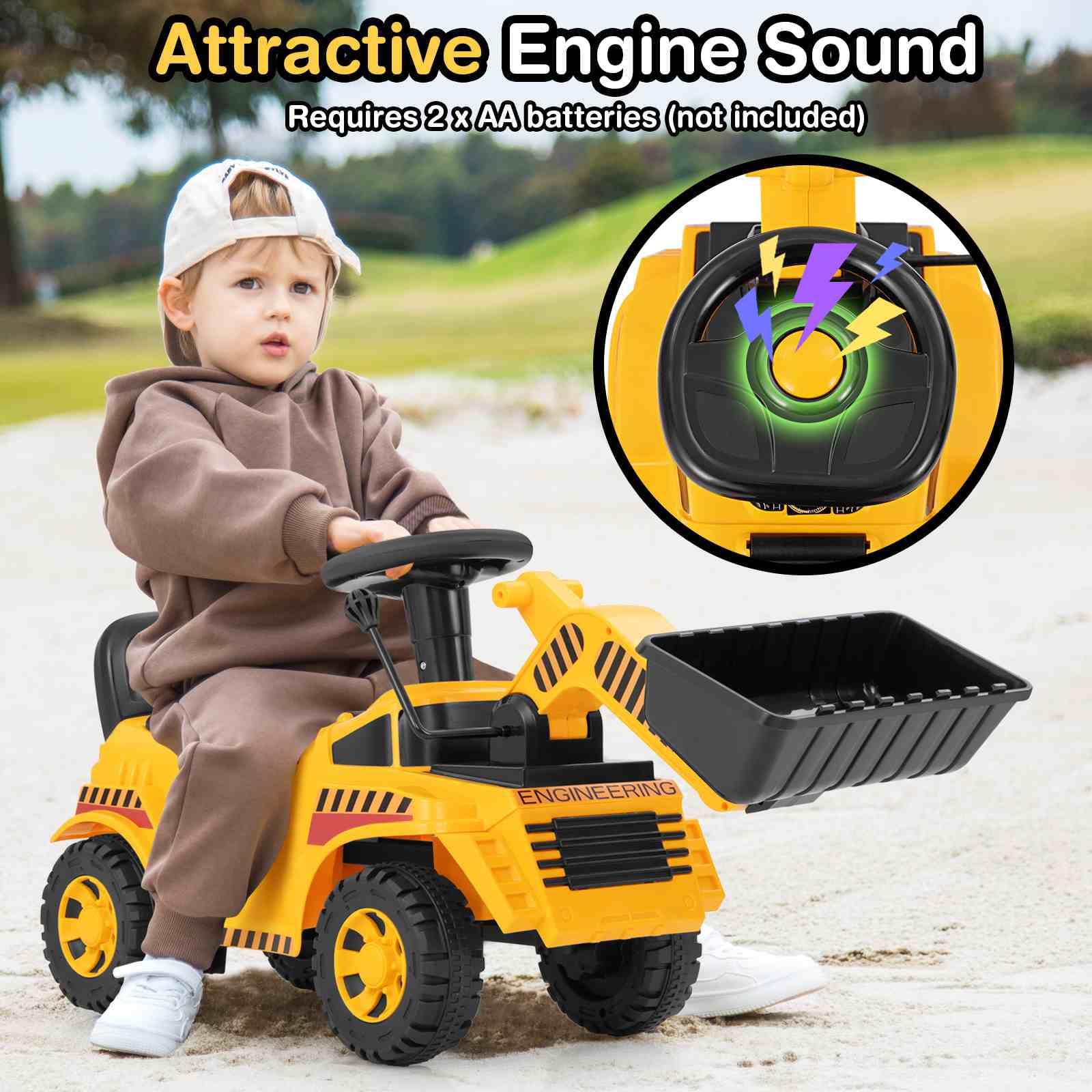 HONEY JOY Ride on Bulldozer, Foot to Floor Construction Vehicle for 19-36 Months Boys & Girls - Image 4
