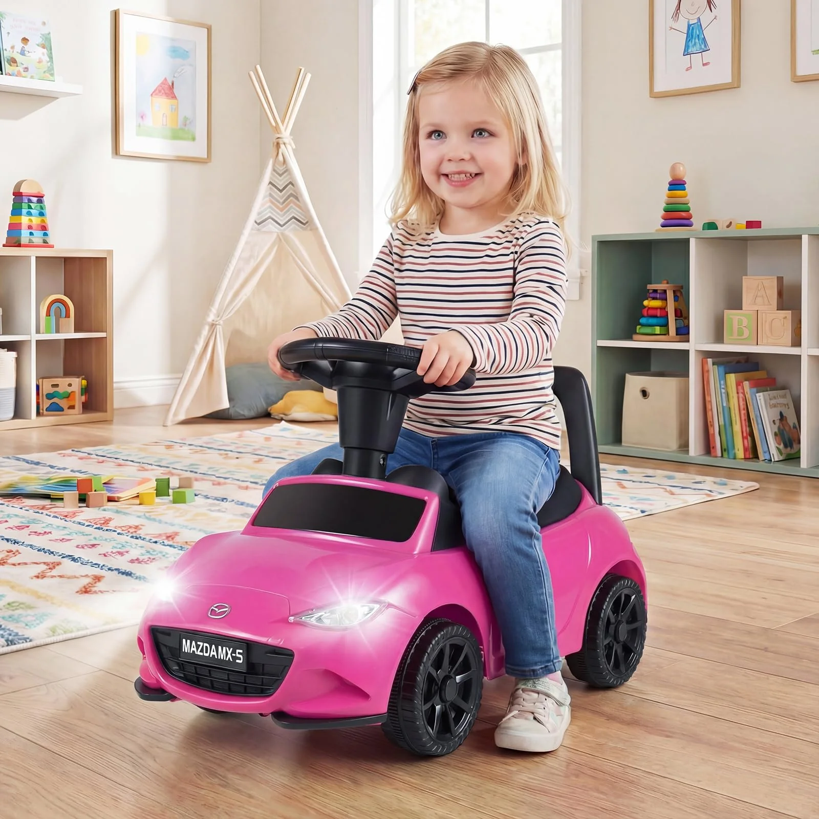 HONEY JOY Toddler Ride on Toy, Foot to Floor Kid Sliding Car with Under-Seat Storage - Image 3