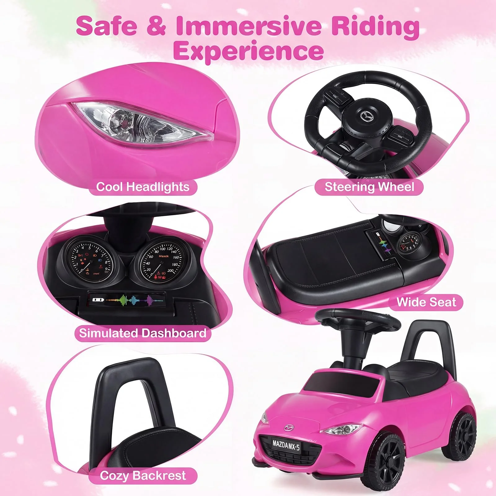 HONEY JOY Toddler Ride on Toy, Foot to Floor Kid Sliding Car with Under-Seat Storage - Image 5