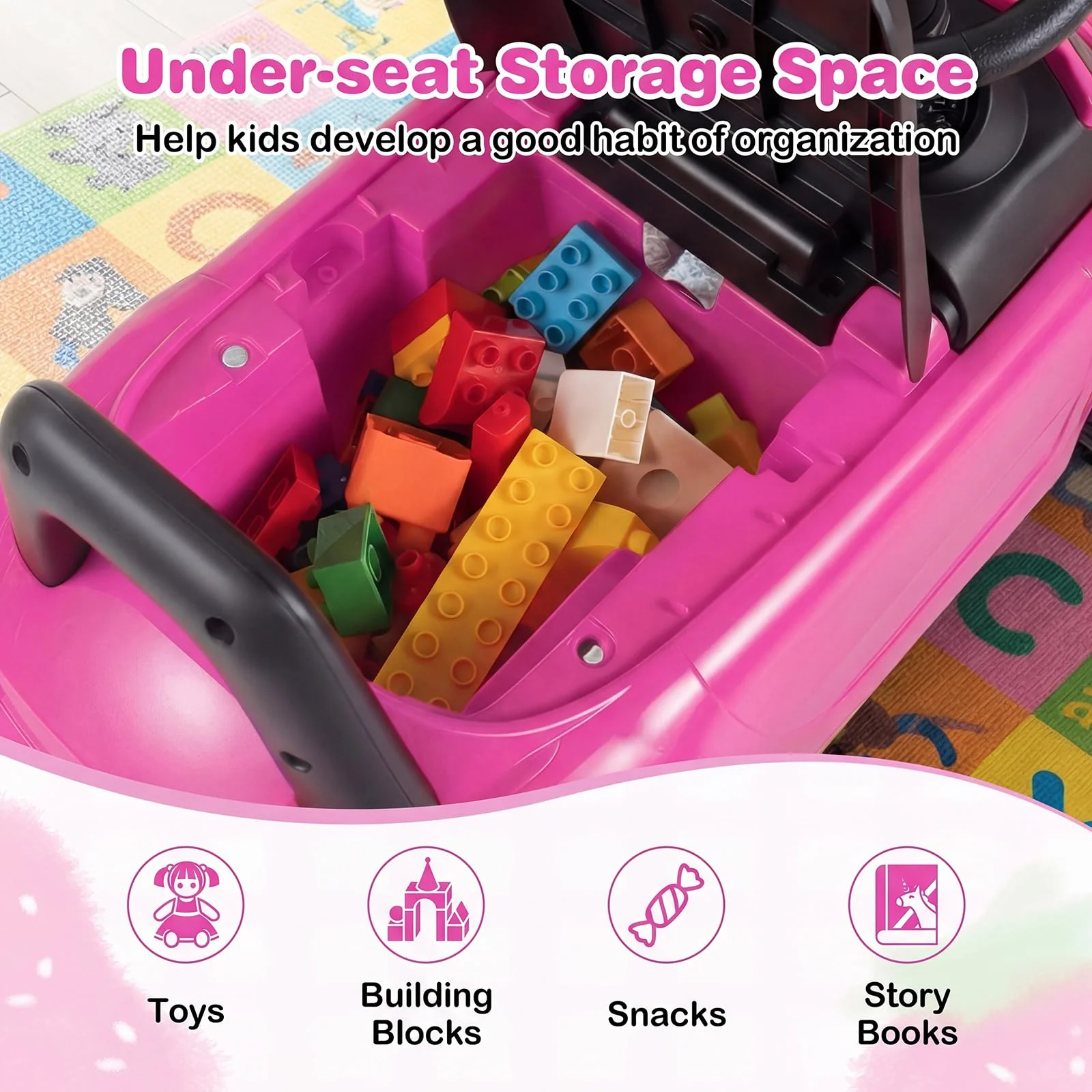 HONEY JOY Toddler Ride on Toy, Foot to Floor Kid Sliding Car with Under-Seat Storage - Image 6