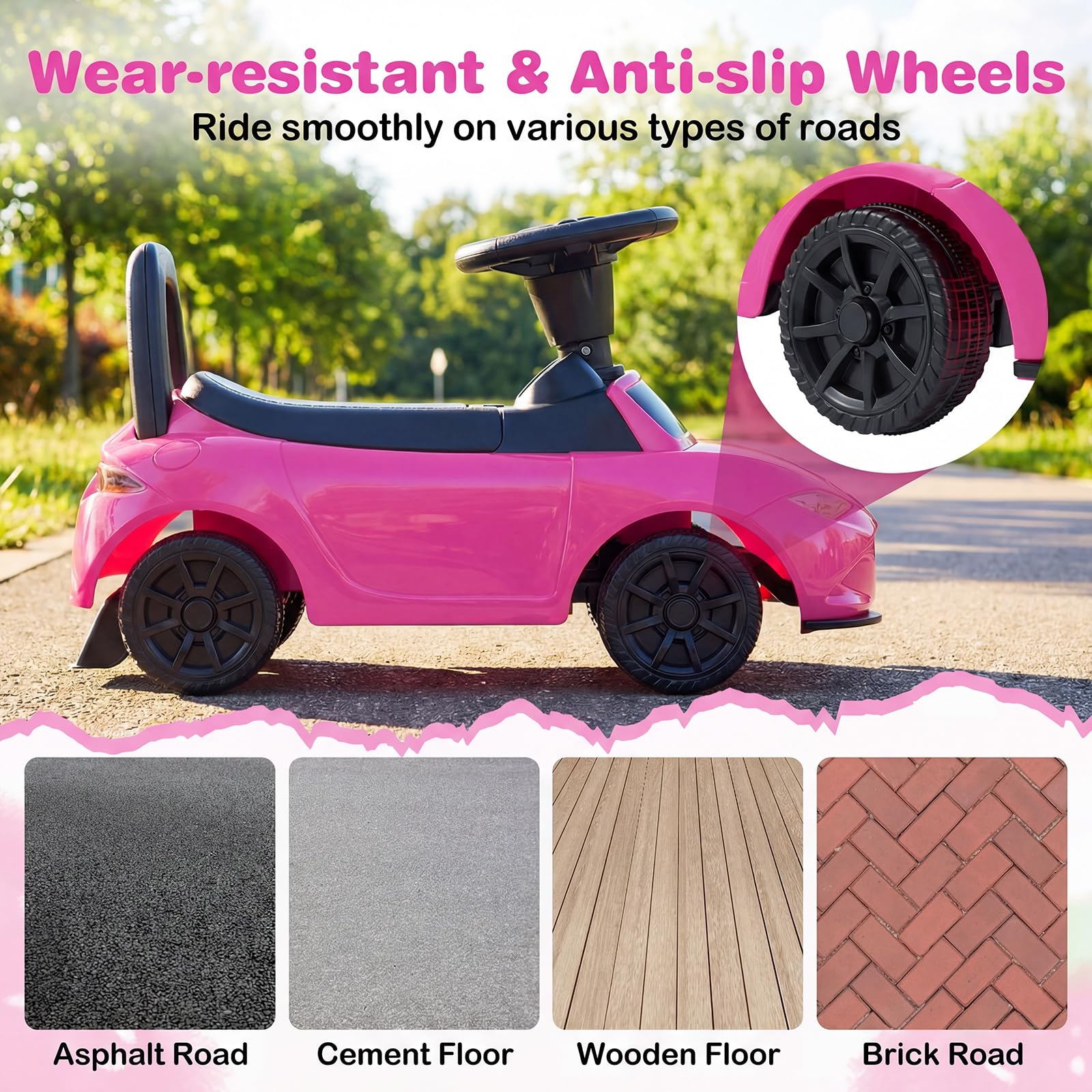 HONEY JOY Toddler Ride on Toy, Foot to Floor Kid Sliding Car with Under-Seat Storage - Image 7