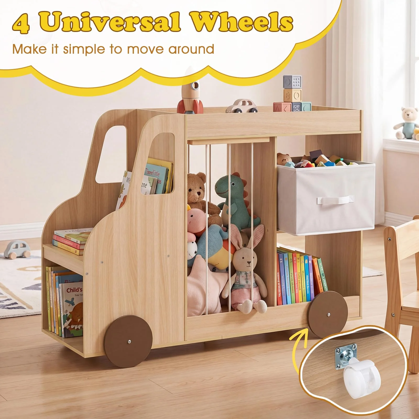 HONEY JOY Toy Storage Organizer with Stuffed Animal Storage - Image 6
