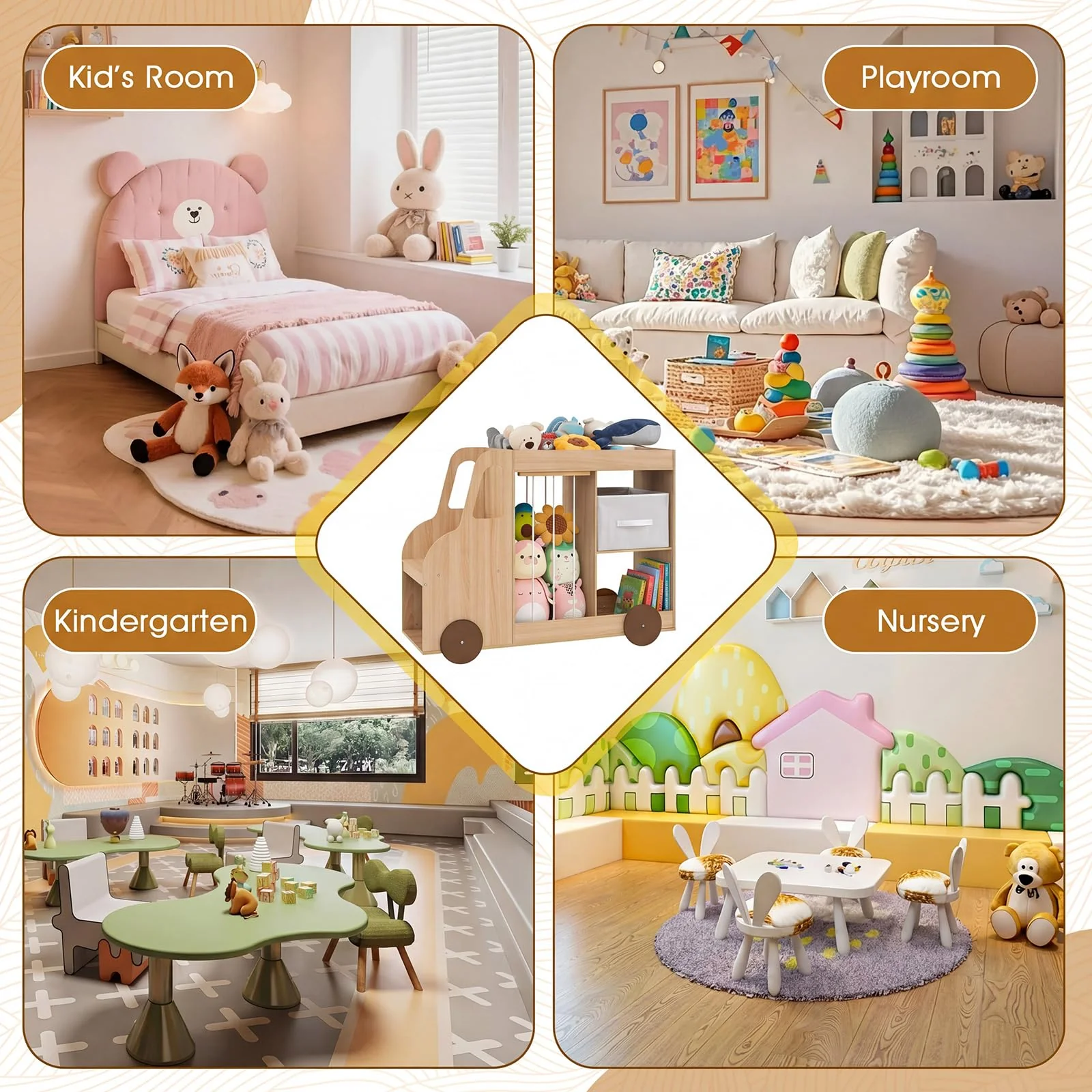 HONEY JOY Toy Storage Organizer with Stuffed Animal Storage - Image 7