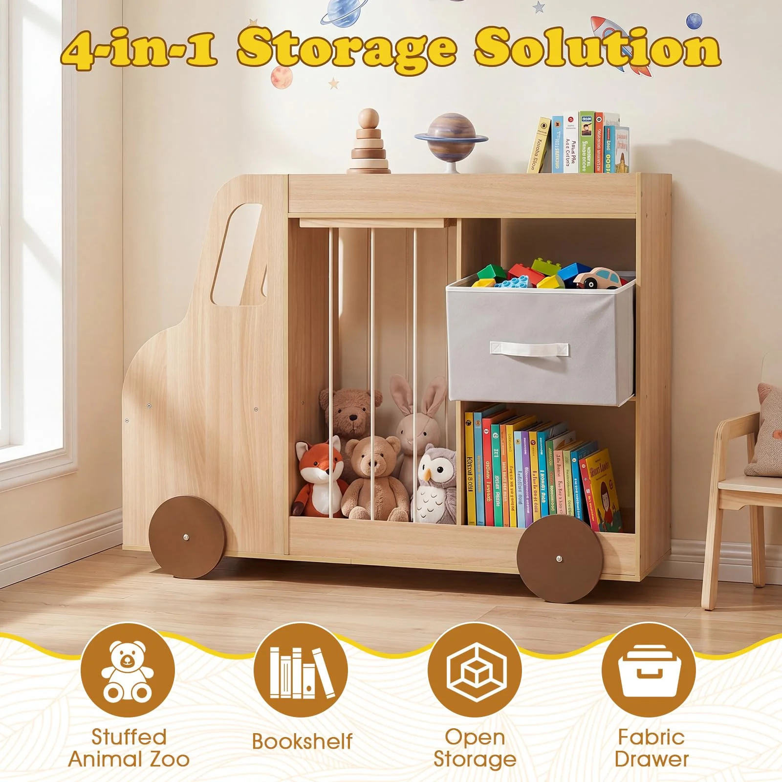HONEY JOY Toy Storage Organizer with Stuffed Animal Storage - Image 9