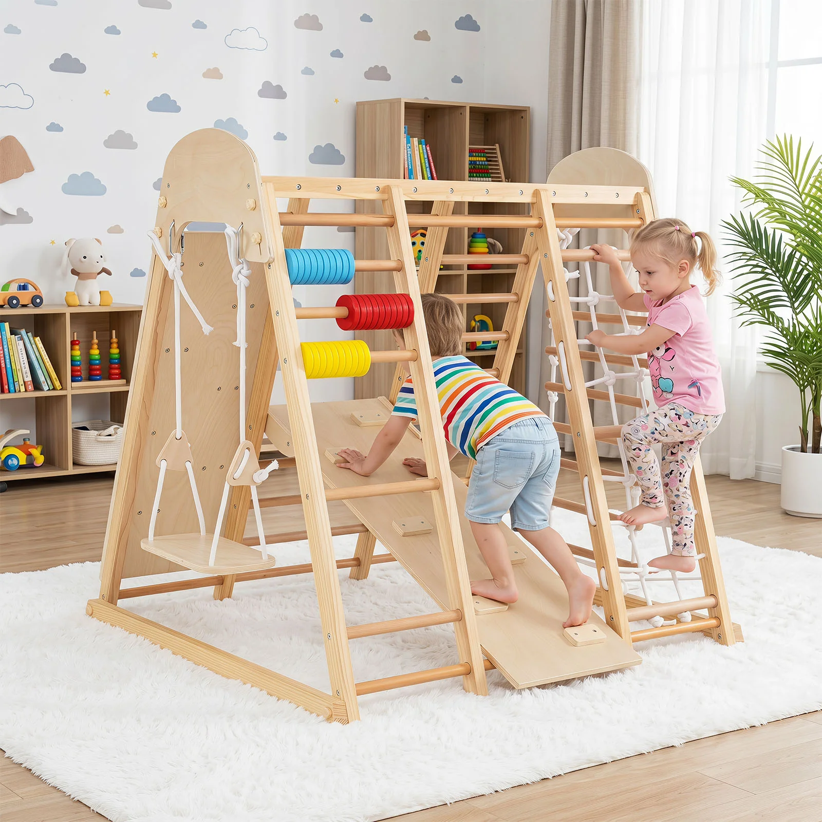 Indoor Jungle Gym for Kids, Foldable Climbing Set - Image 2
