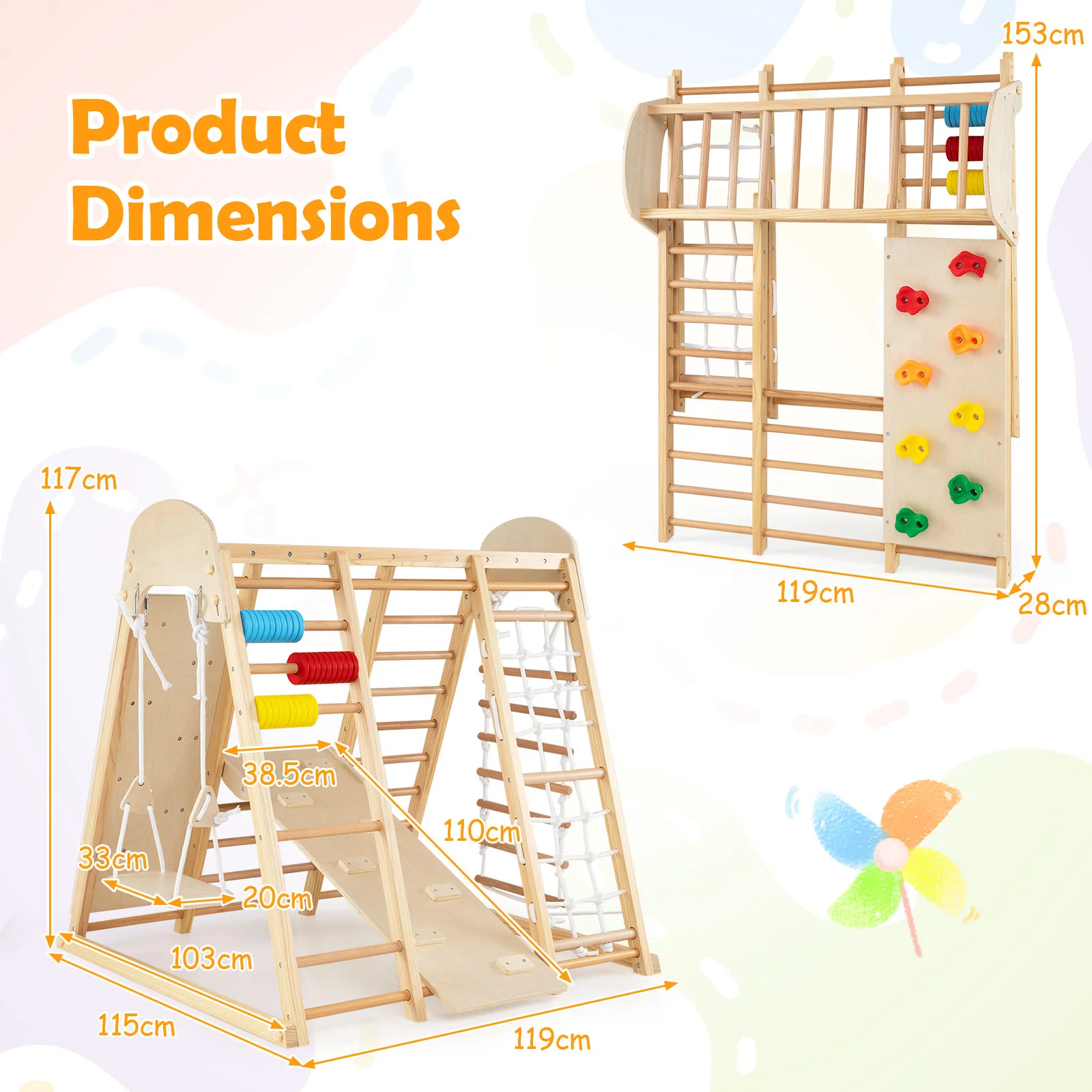 Indoor Jungle Gym for Kids, Foldable Climbing Set - Image 7