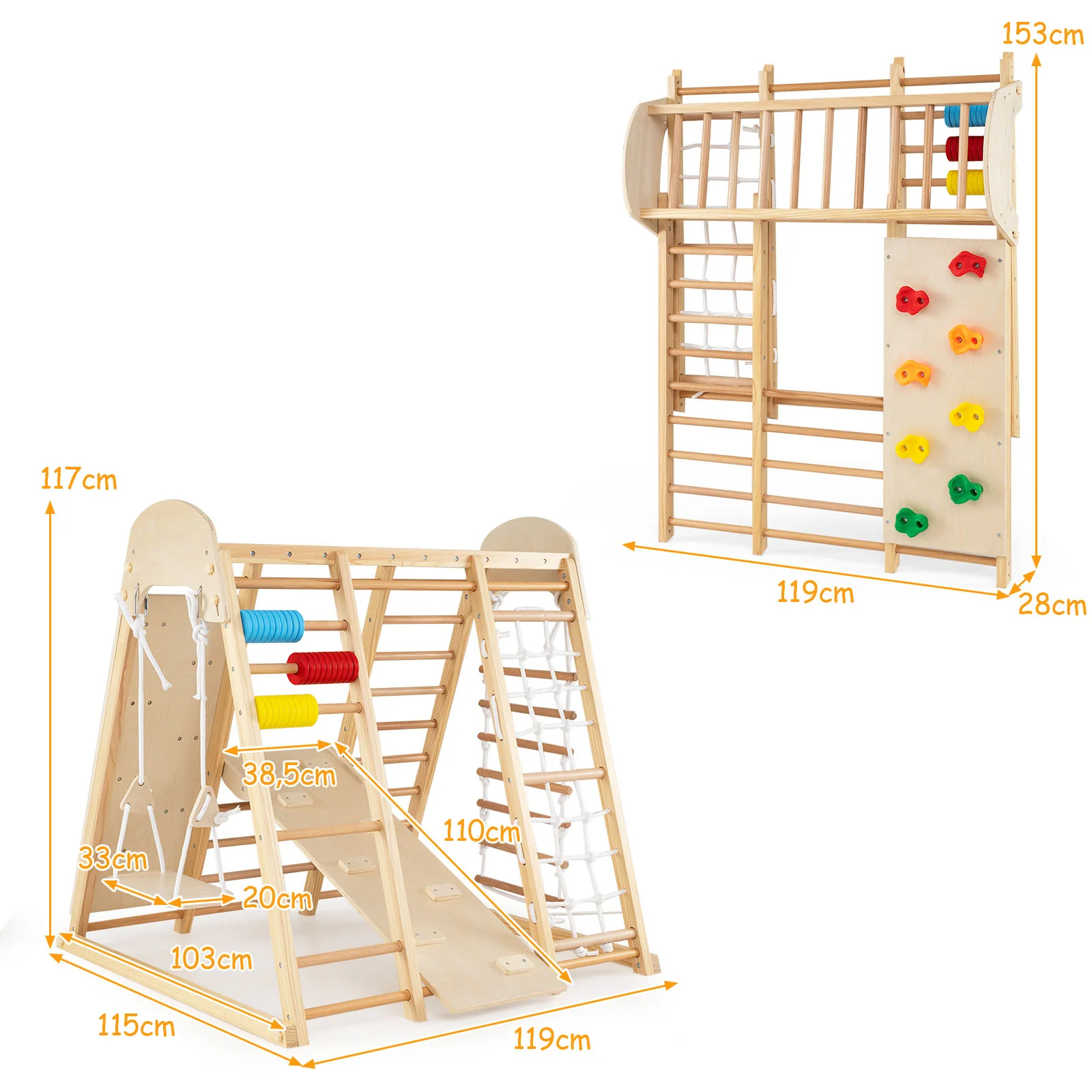 Indoor Jungle Gym for Kids, Foldable Climbing Set - Image 9