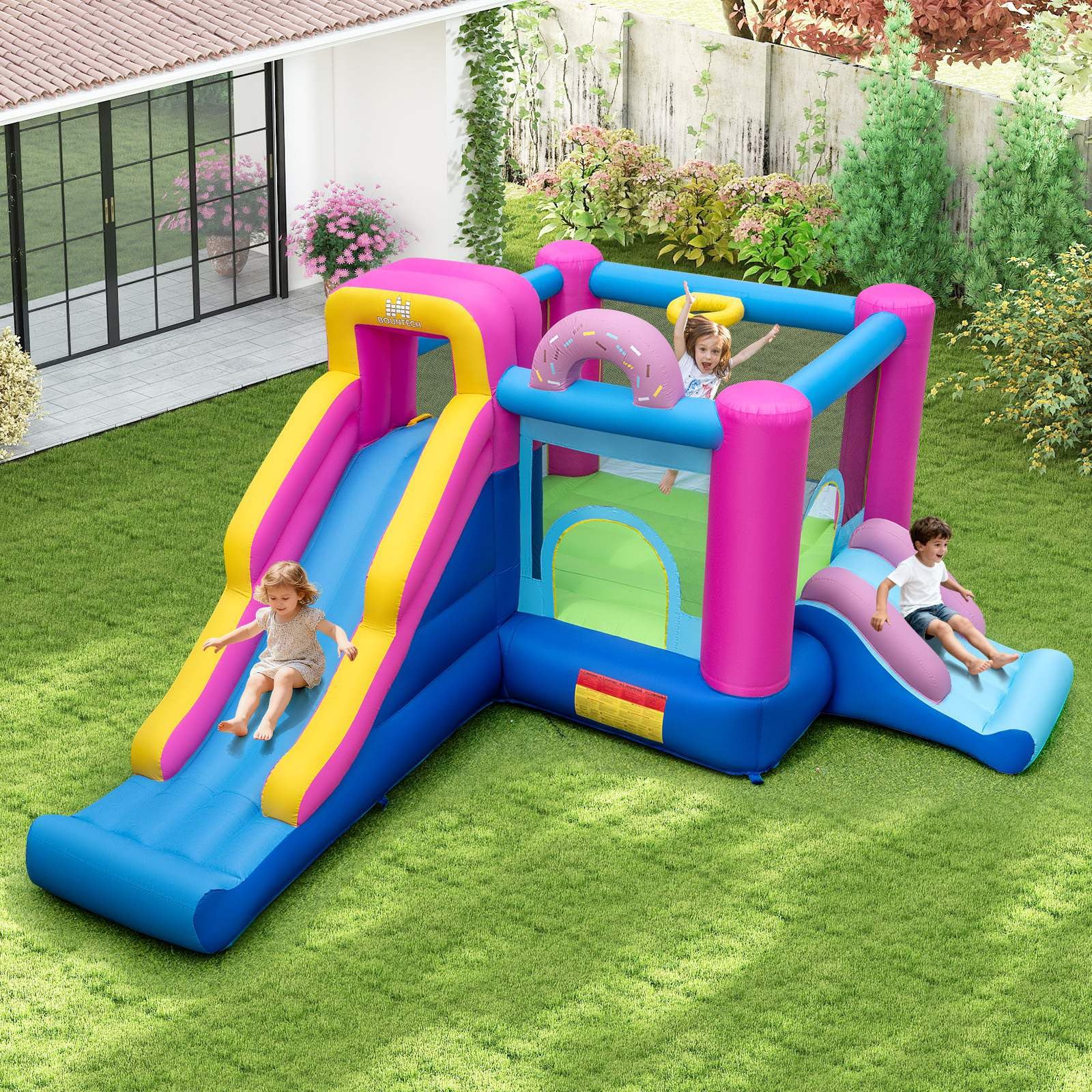 Inflatable Bounce House with Long Slides and Jumping Area - Image 2