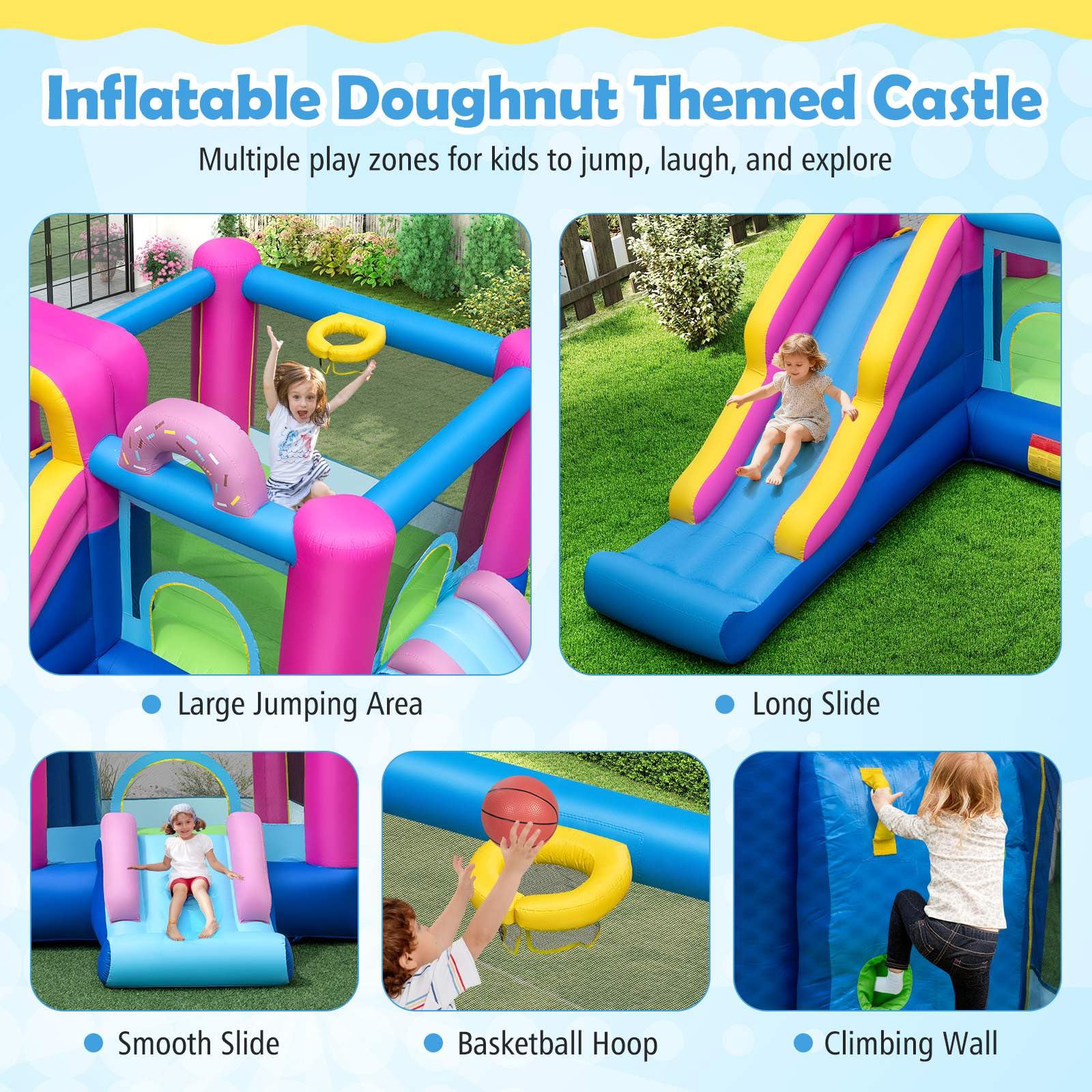 Inflatable Bounce House with Long Slides and Jumping Area - Image 3
