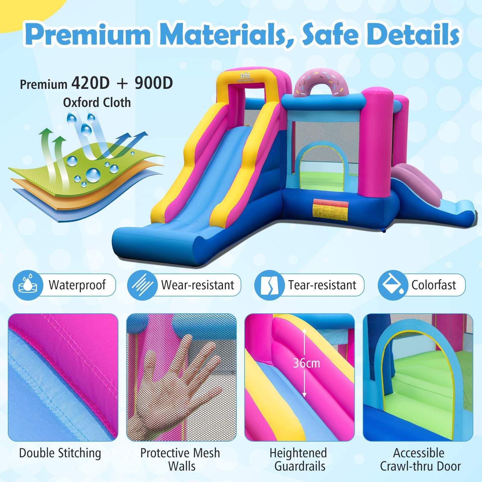 Inflatable Bounce House with Long Slides and Jumping Area - Image 4