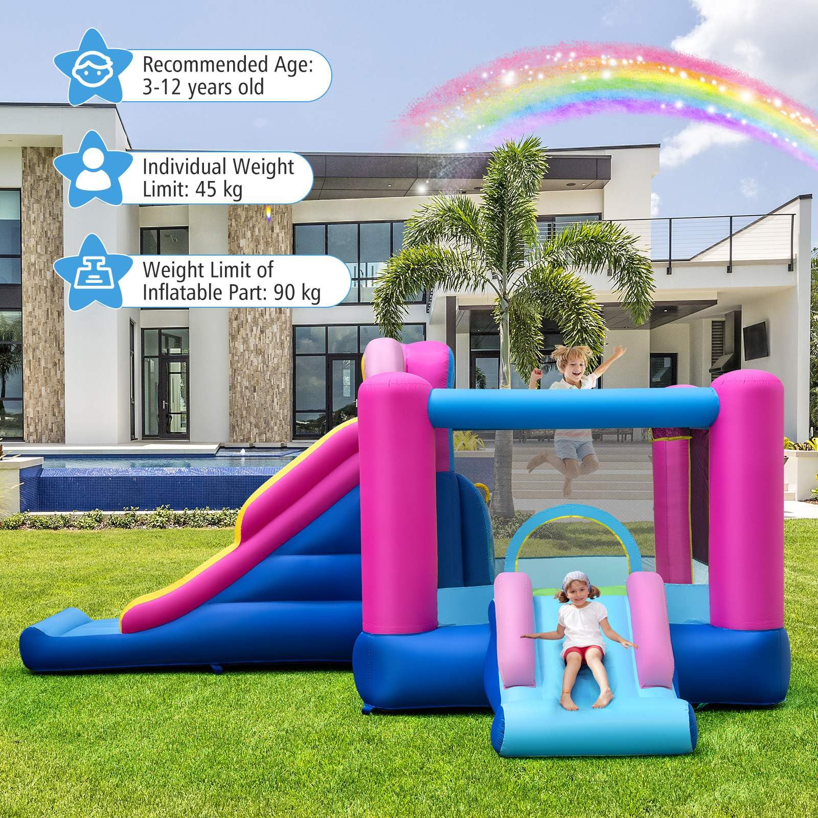 Inflatable Bounce House with Long Slides and Jumping Area - Image 5