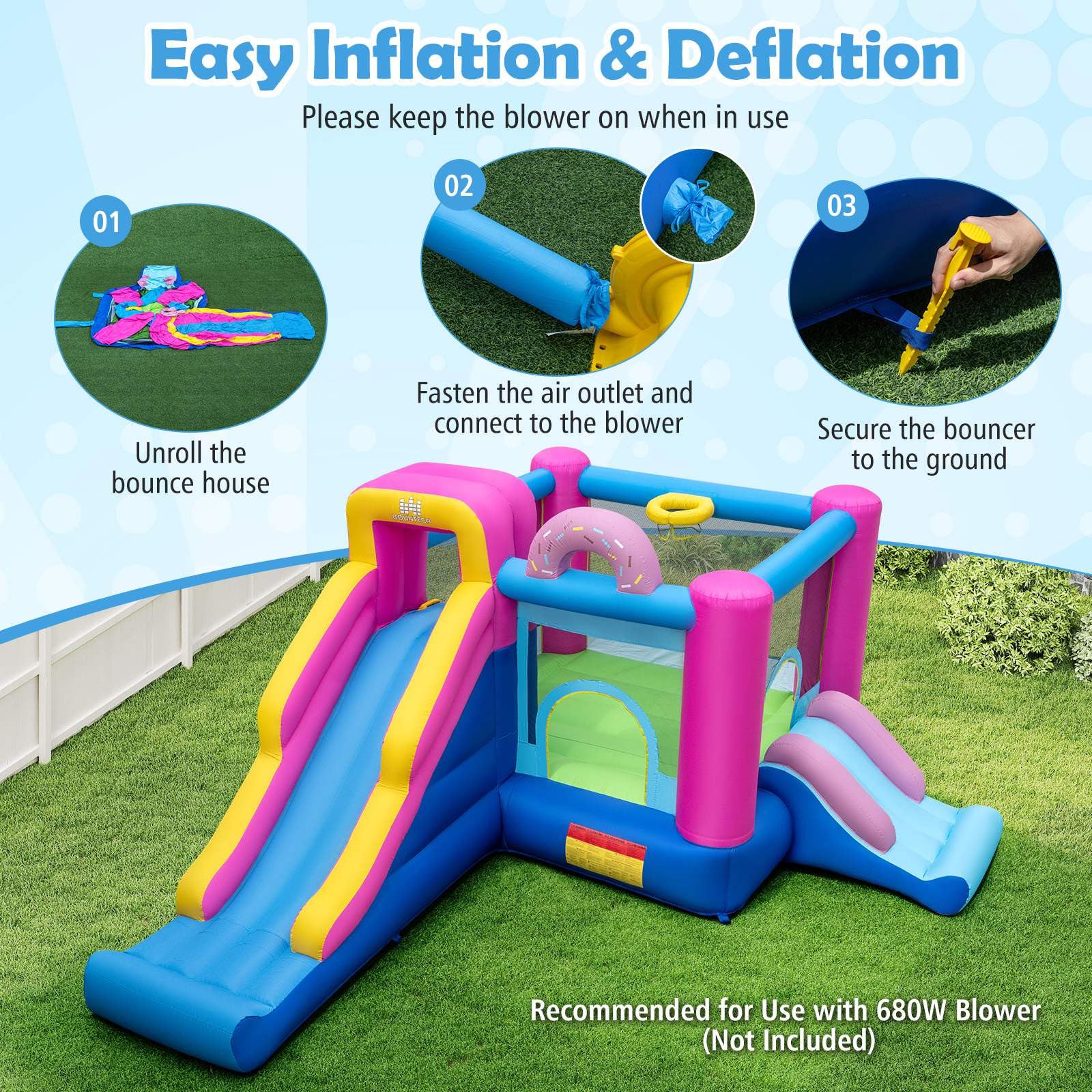 Inflatable Bounce House with Long Slides and Jumping Area - Image 6